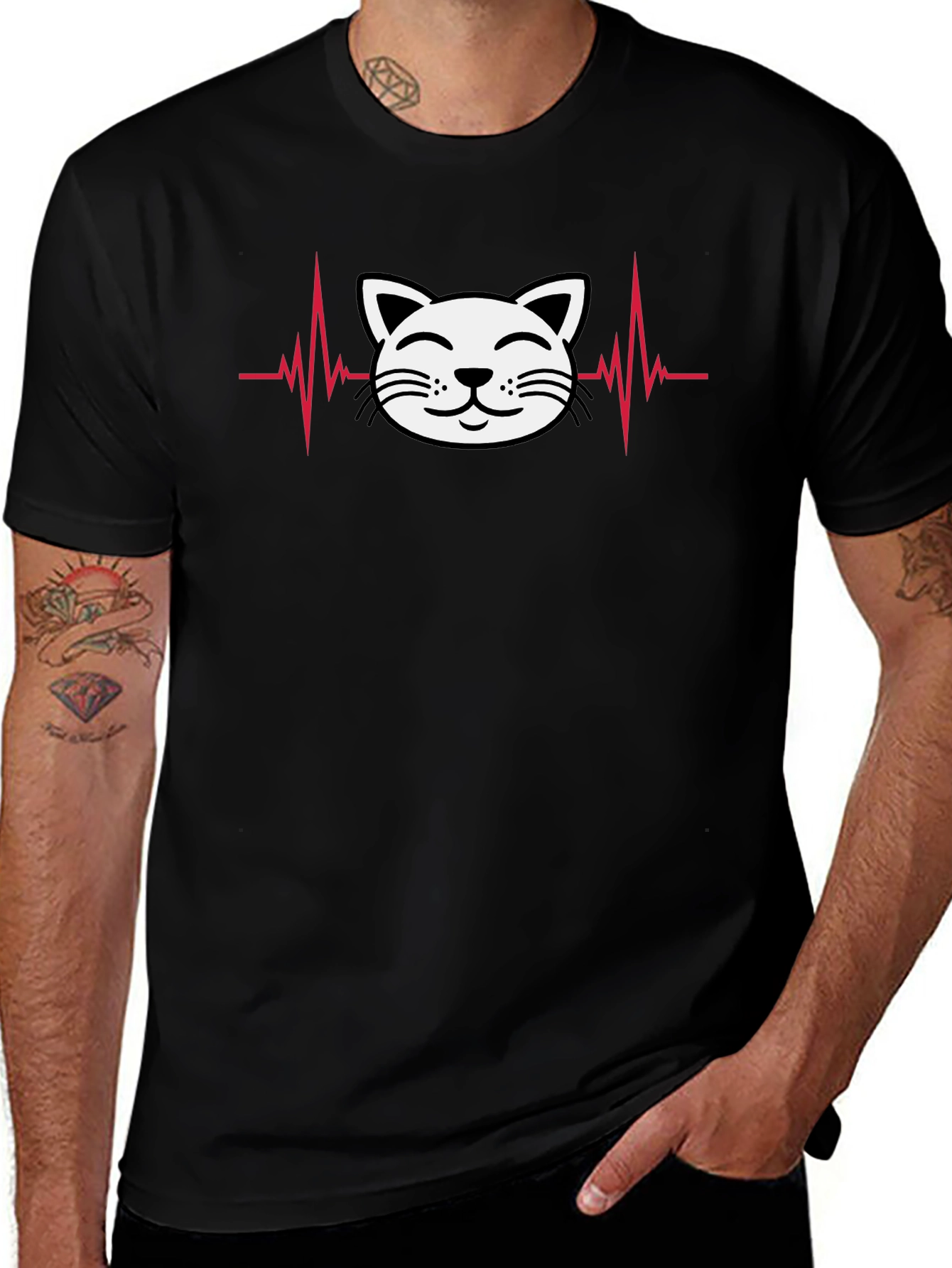 Cat Heartbeat T-Shirt - Cute & Stylish!