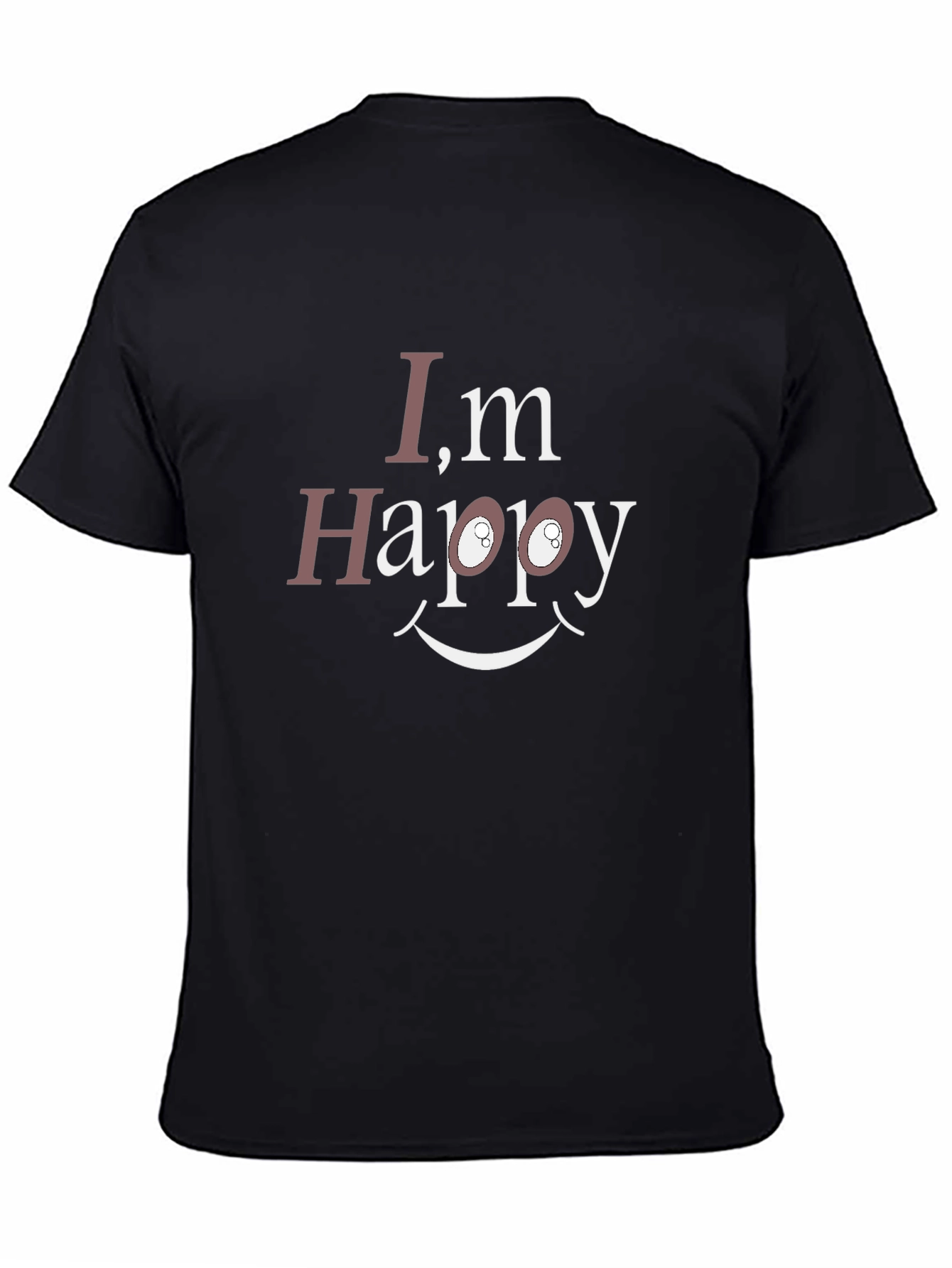 Im Happy Graphic T-Shirt - Black Cotton Tee