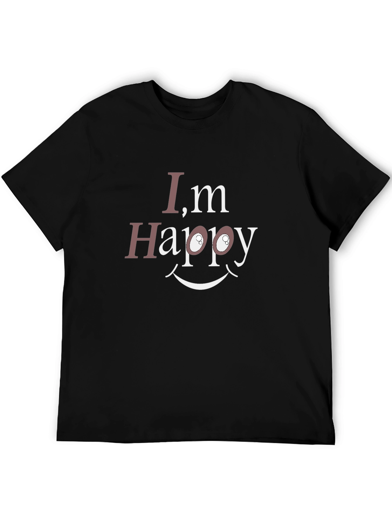 Im Happy Graphic T-Shirt - Black Cotton Tee