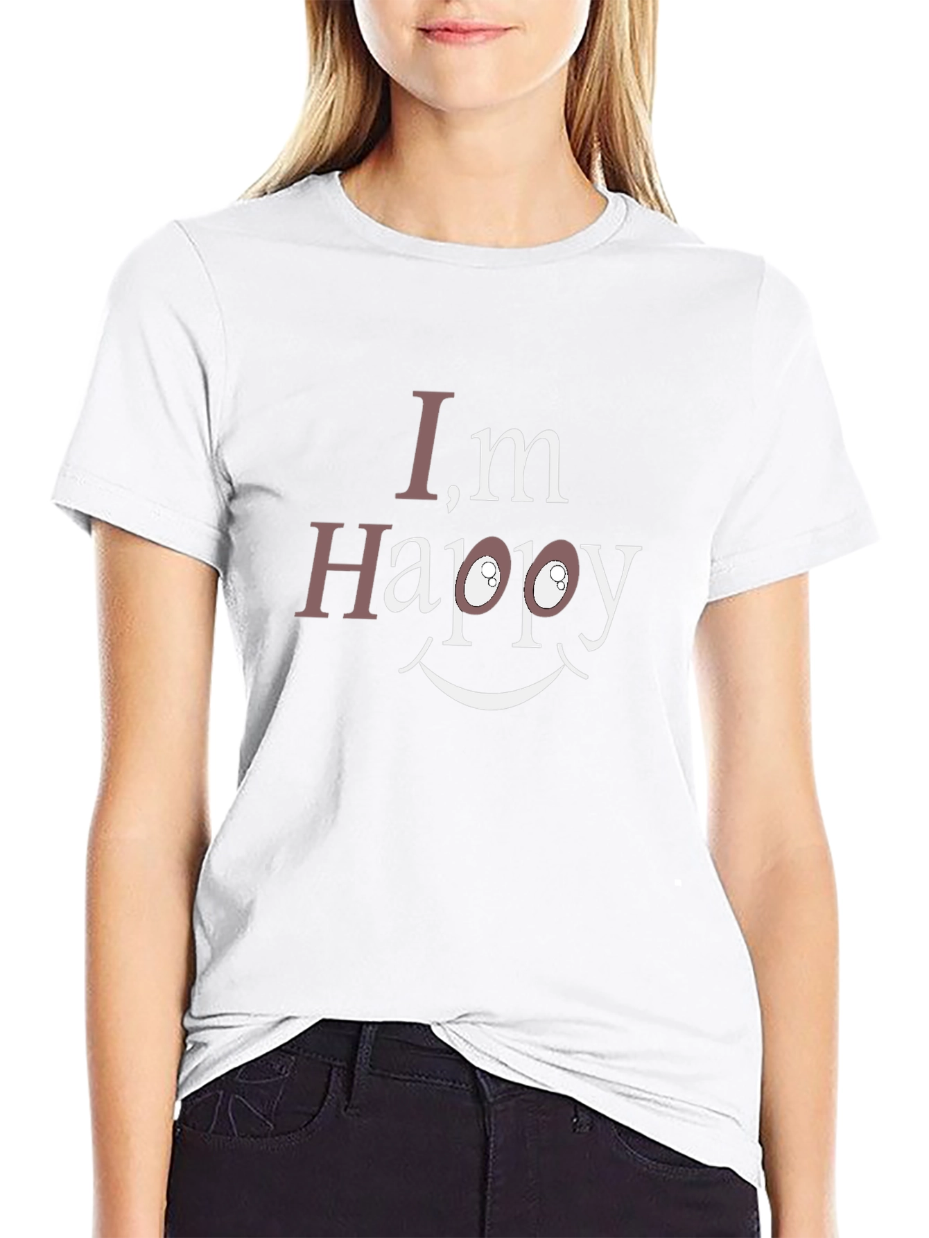 Im Happy Graphic T-Shirt - Black Cotton Tee