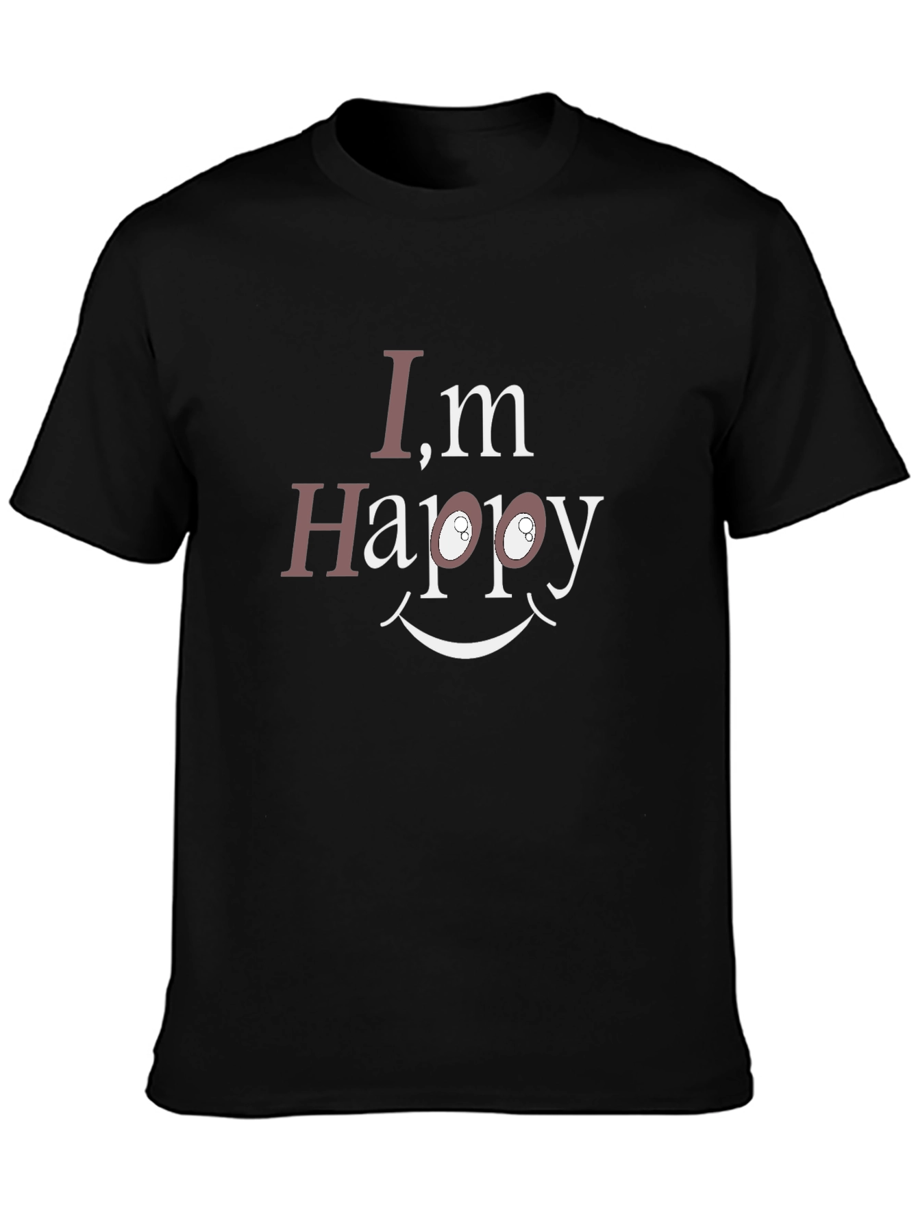 Im Happy Graphic T-Shirt - Black Cotton Tee