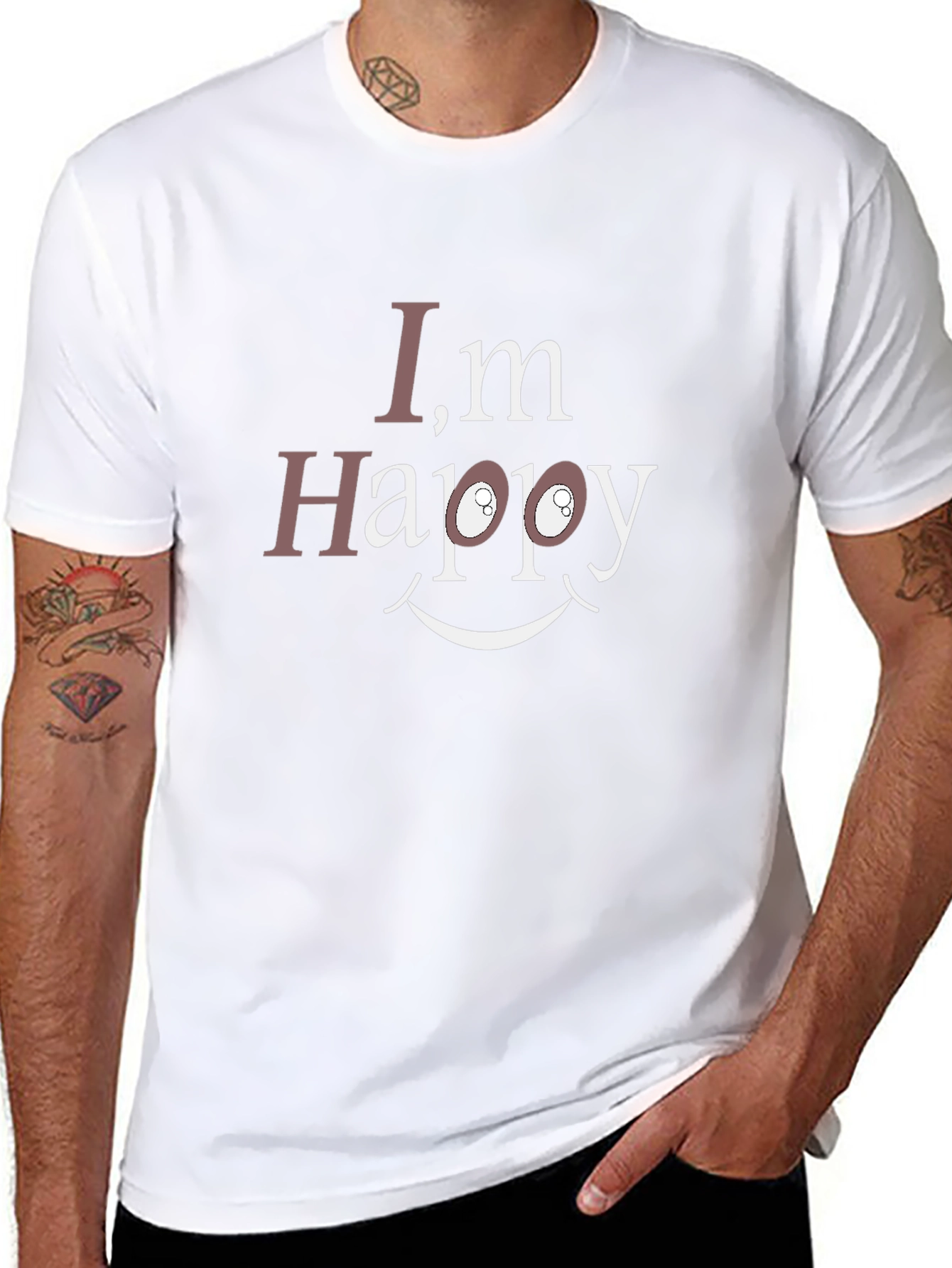 Im Happy Graphic T-Shirt - Black Cotton Tee