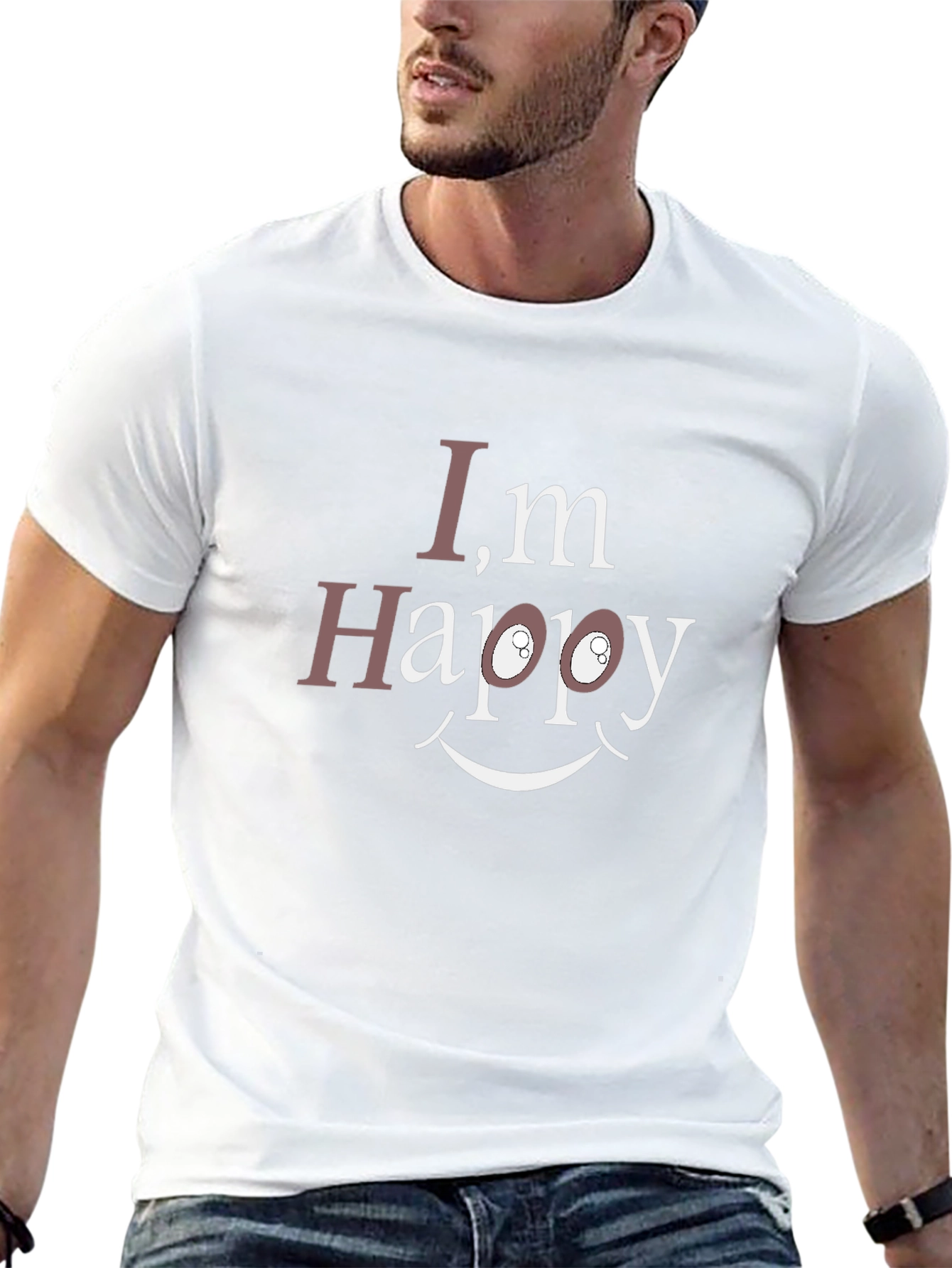 Im Happy Graphic T-Shirt - Black Cotton Tee