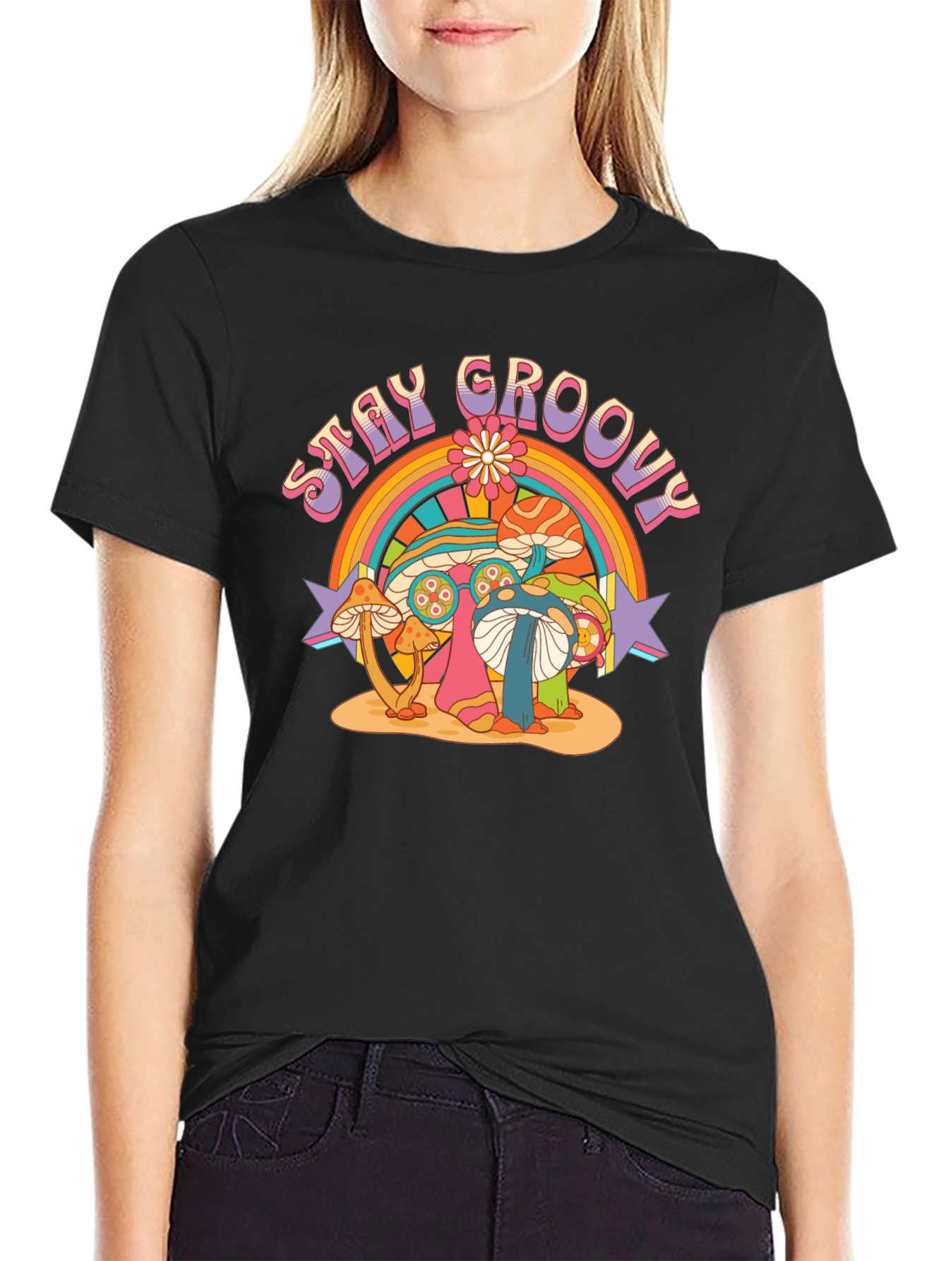 Stay Groovy Mushroom Graphic Tee