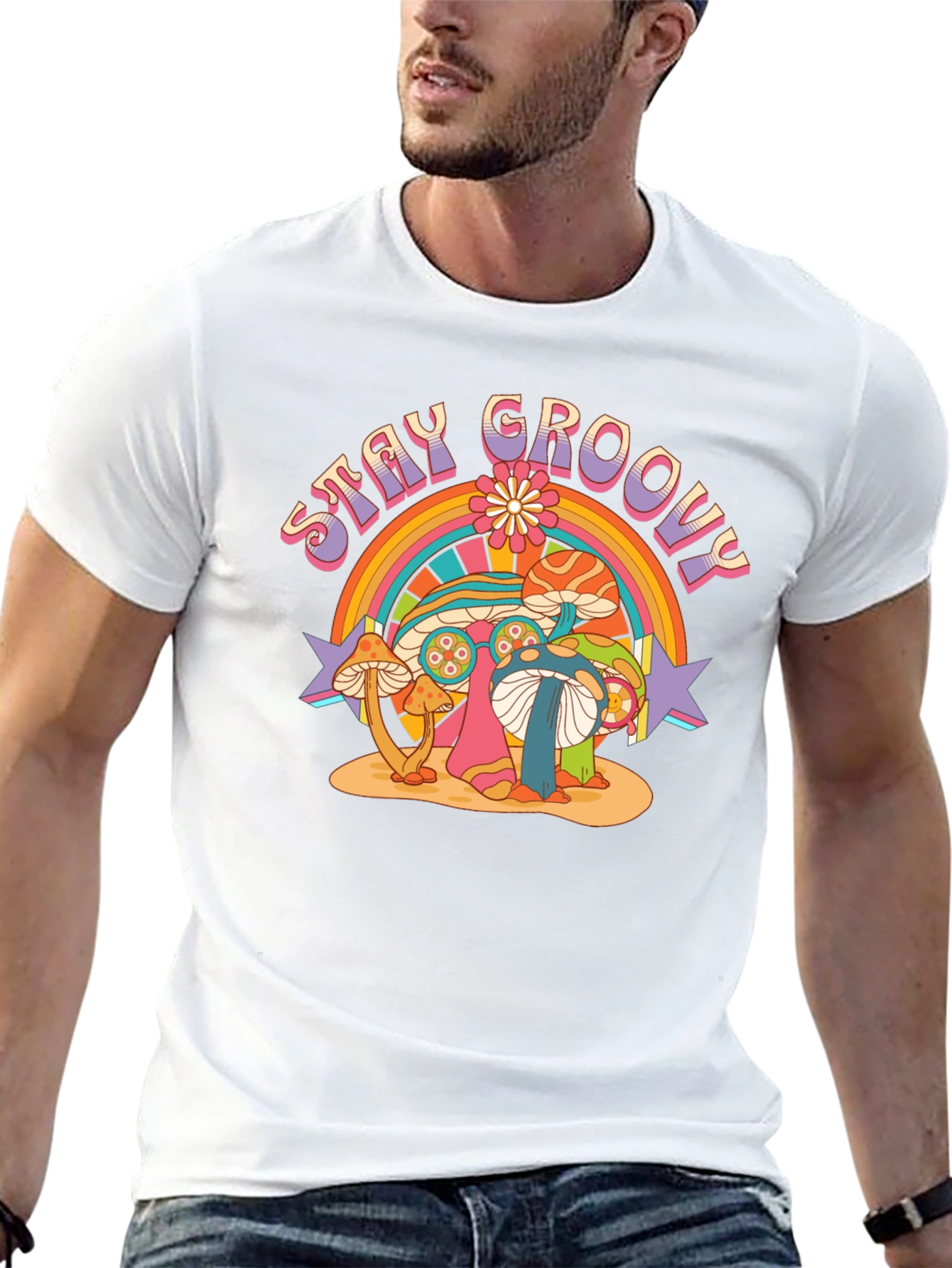 Stay Groovy Mushroom Graphic Tee