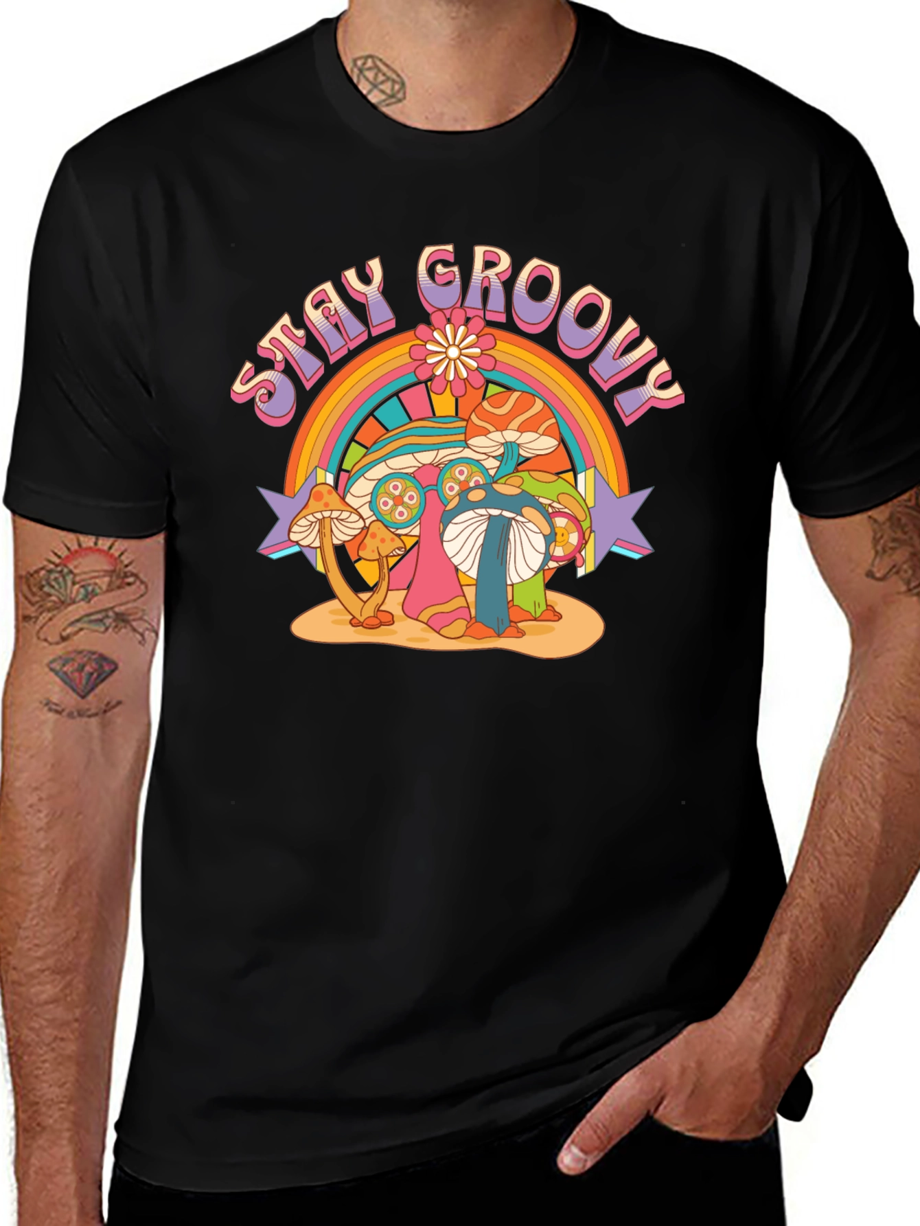 Stay Groovy Mushroom Graphic Tee