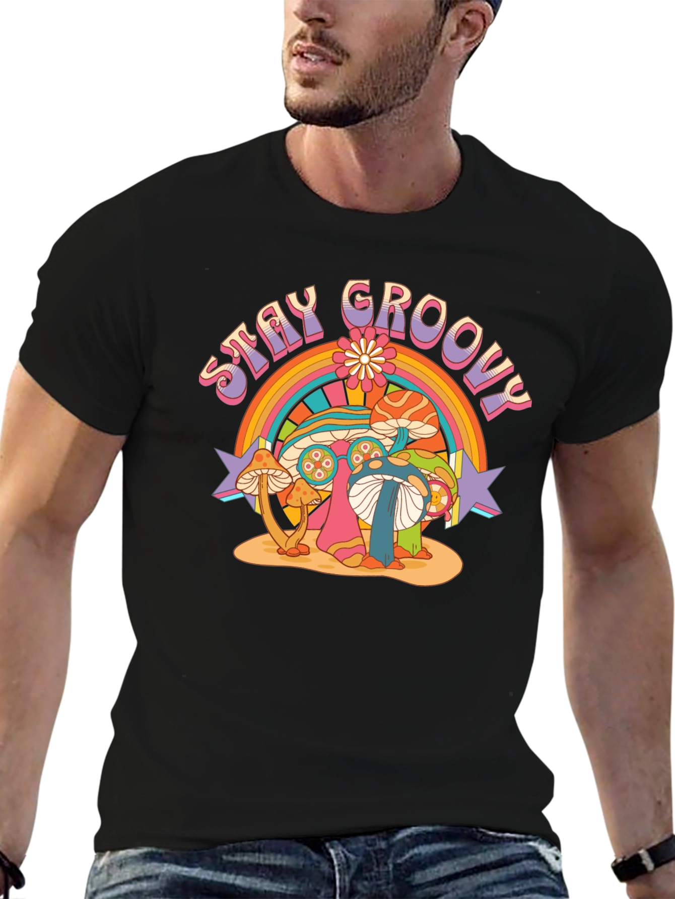 Stay Groovy Mushroom Graphic Tee