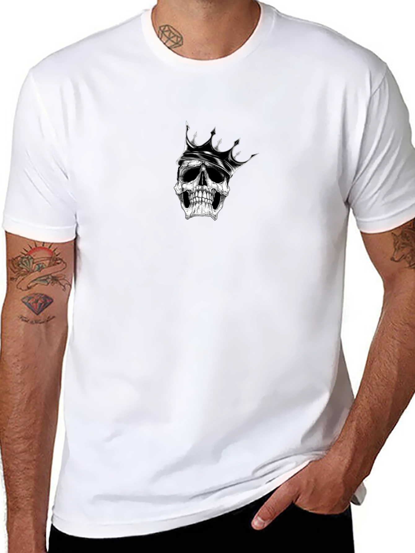 Skull King Graphic Tee - Black Cotton T-Shirt