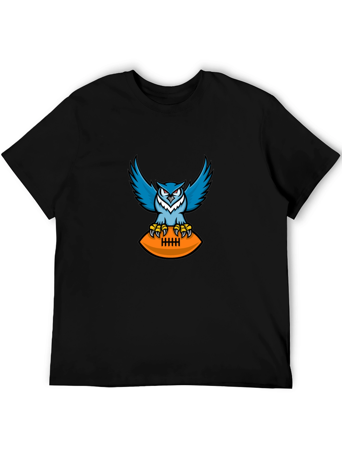 Owl Football Graphic Tee - Mens Black T-Shirt