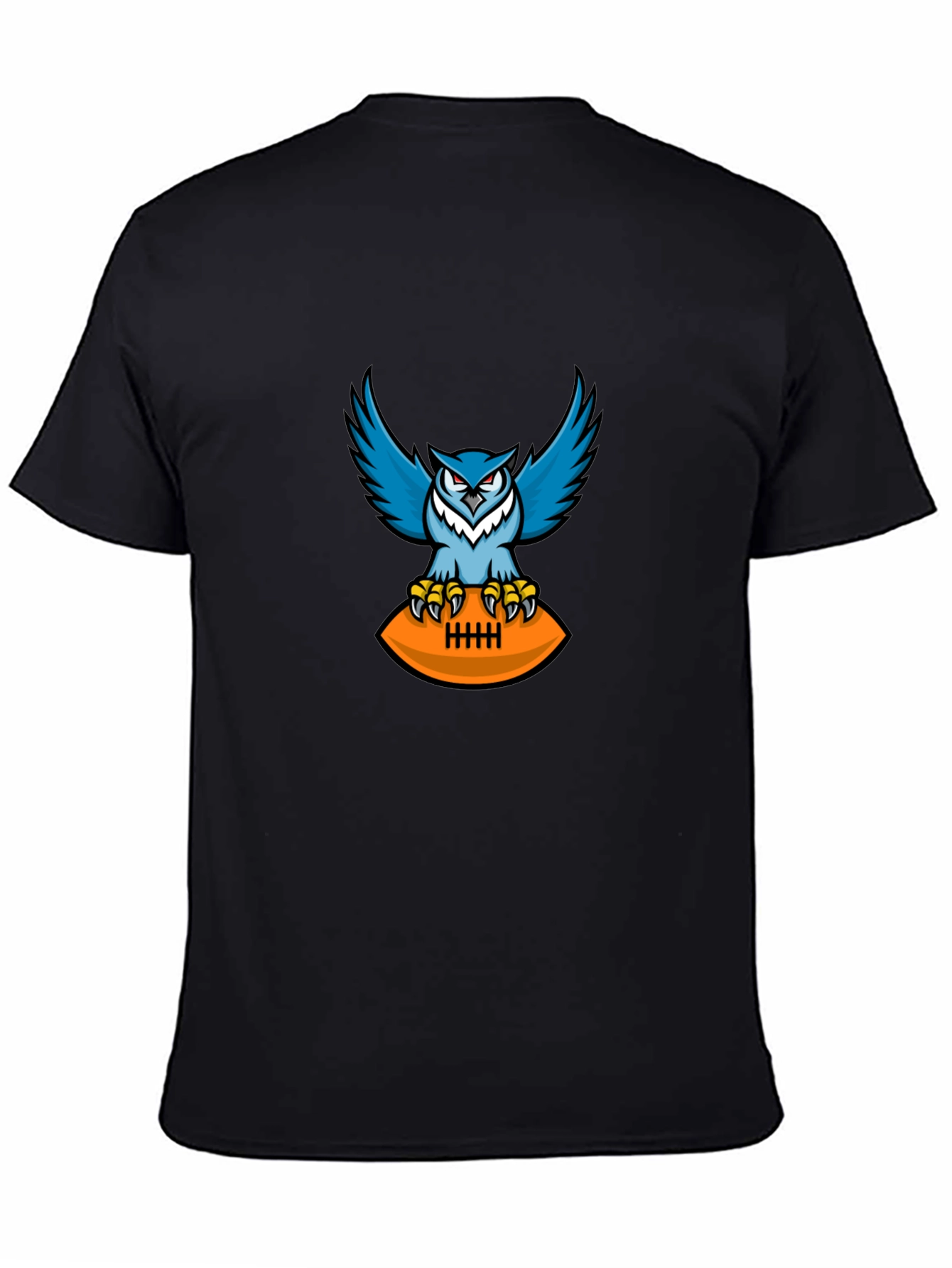 Owl Football Graphic Tee - Mens Black T-Shirt