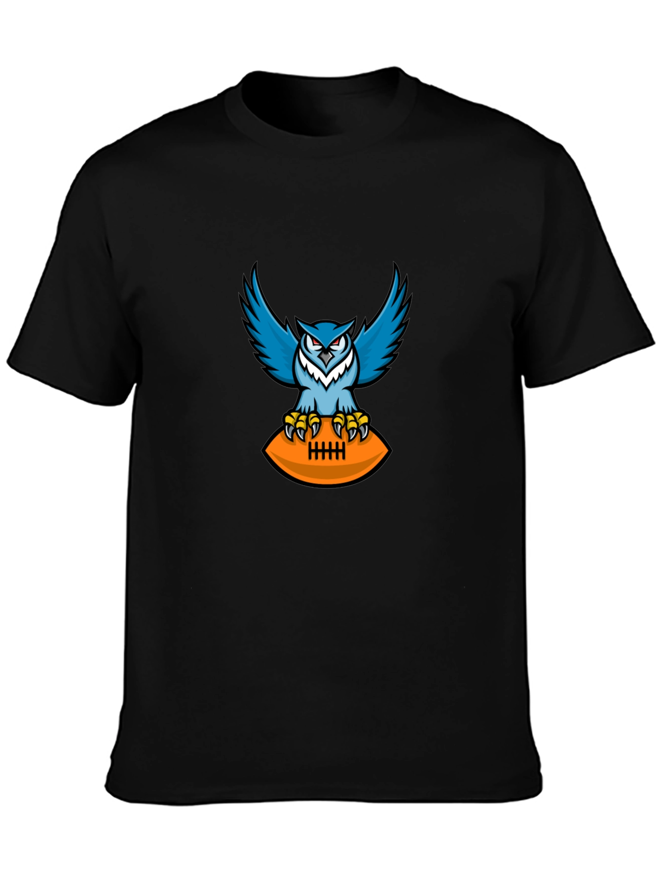 Owl Football Graphic Tee - Mens Black T-Shirt