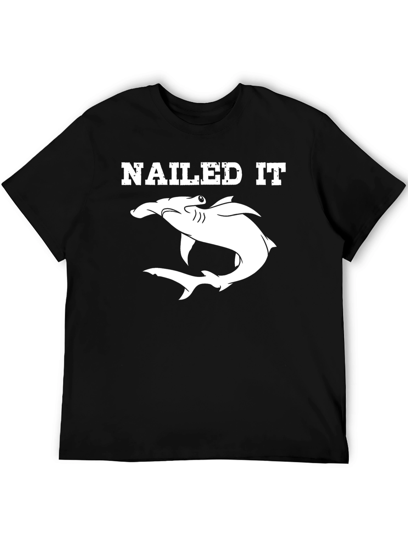 Nailed It Hammerhead Shark Graphic T-Shirt - Black
