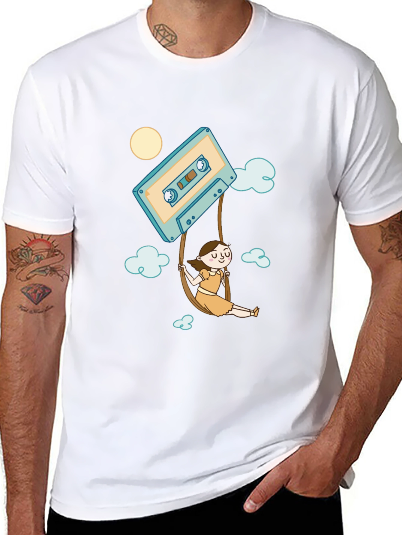 Cassette Tape Swing T-Shirt - Retro Style