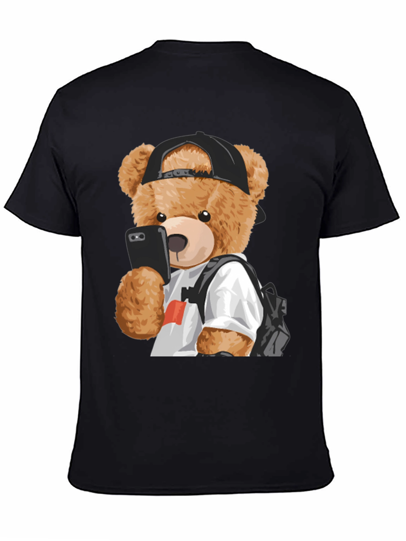 Cool Teddy Bear Selfie Graphic Tee