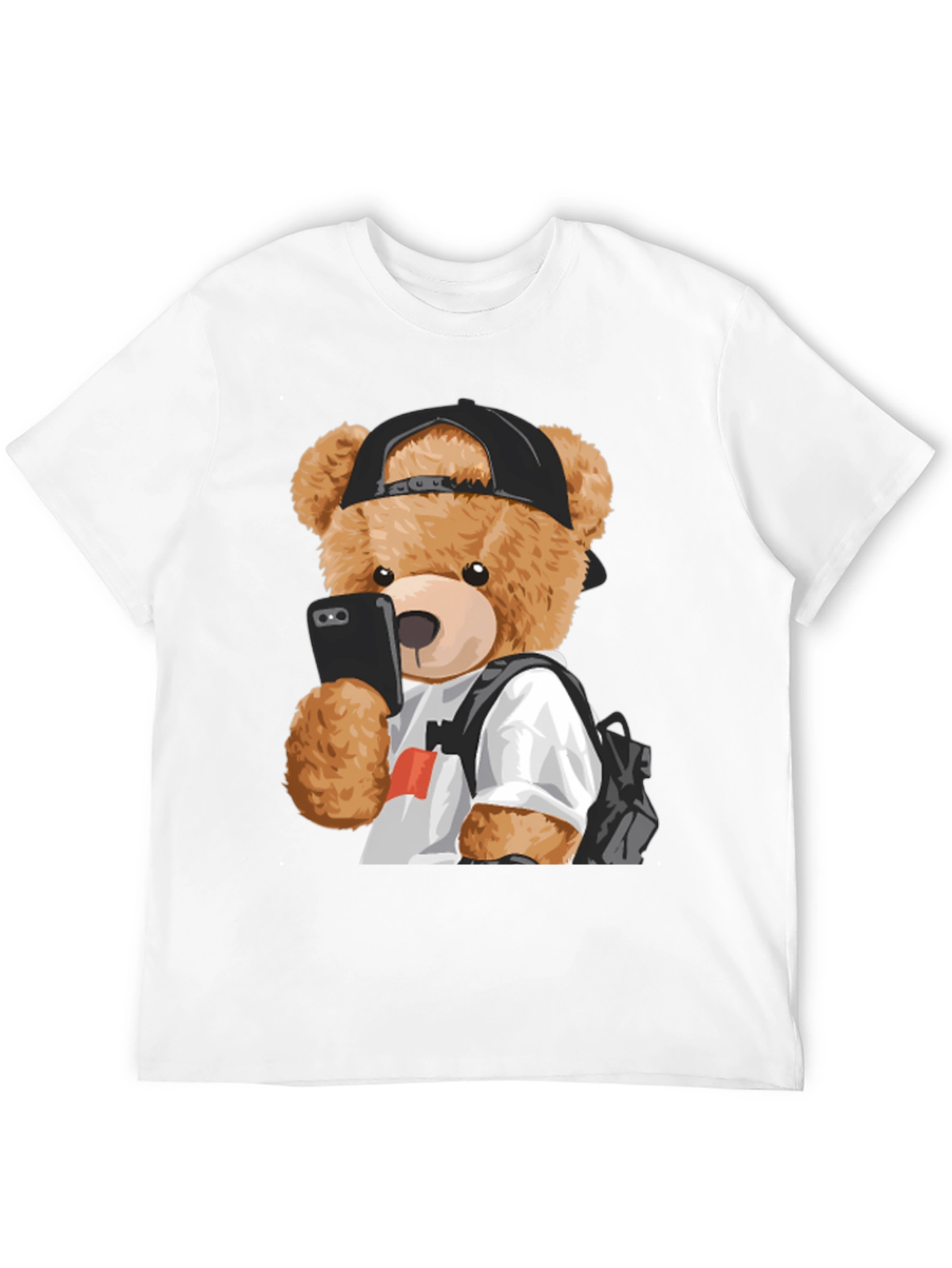 Cool Teddy Bear Selfie Graphic Tee