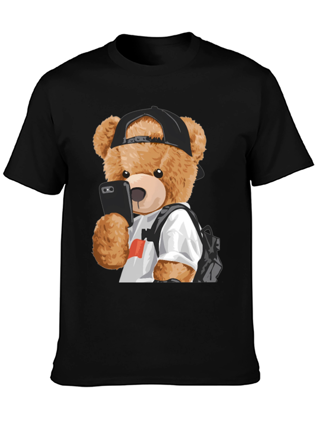 Cool Teddy Bear Selfie Graphic Tee