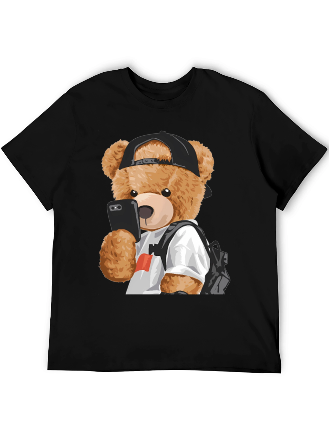 Cool Teddy Bear Selfie Graphic Tee