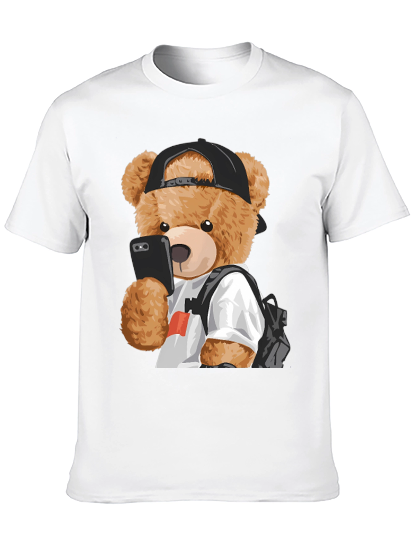 Cool Teddy Bear Selfie Graphic Tee