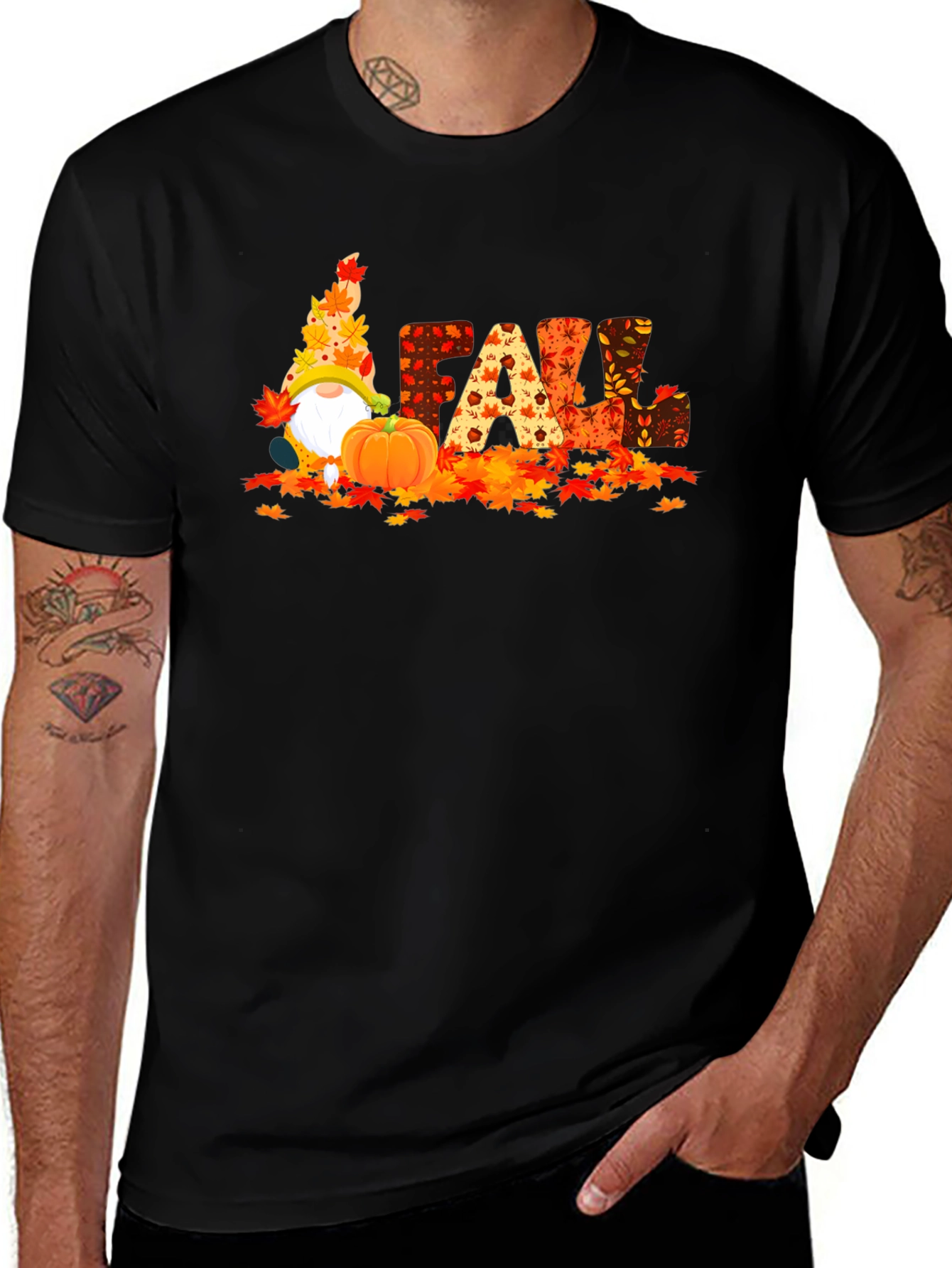 Fall Gnomes Graphic Tee - Autumn Harvest Shirt