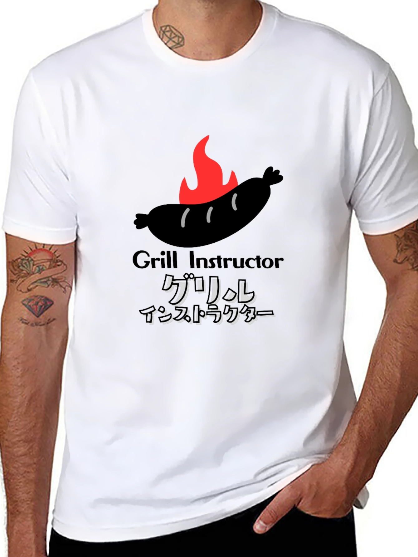 Grill Instructor T-Shirt - BBQ Sausage Graphic Tee