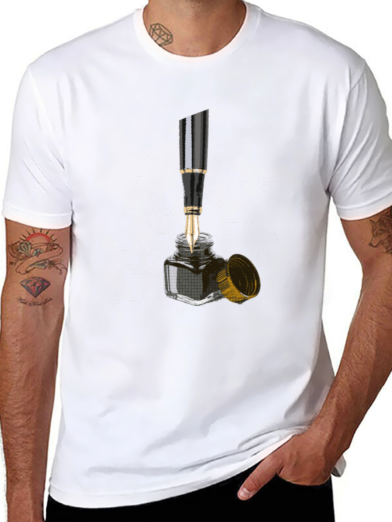 Fountain Pen & Inkwell Graphic Tee - Black