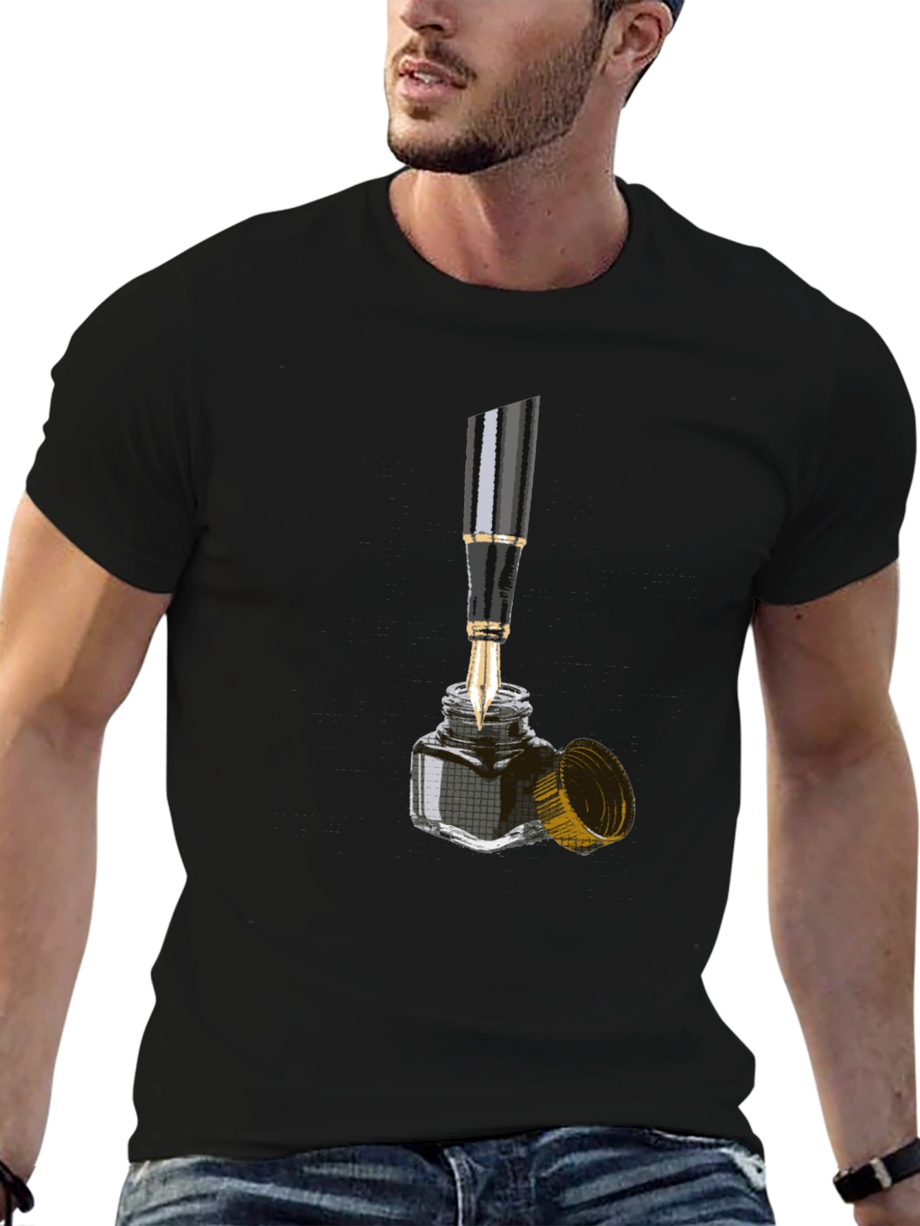 Fountain Pen & Inkwell Graphic Tee - Black