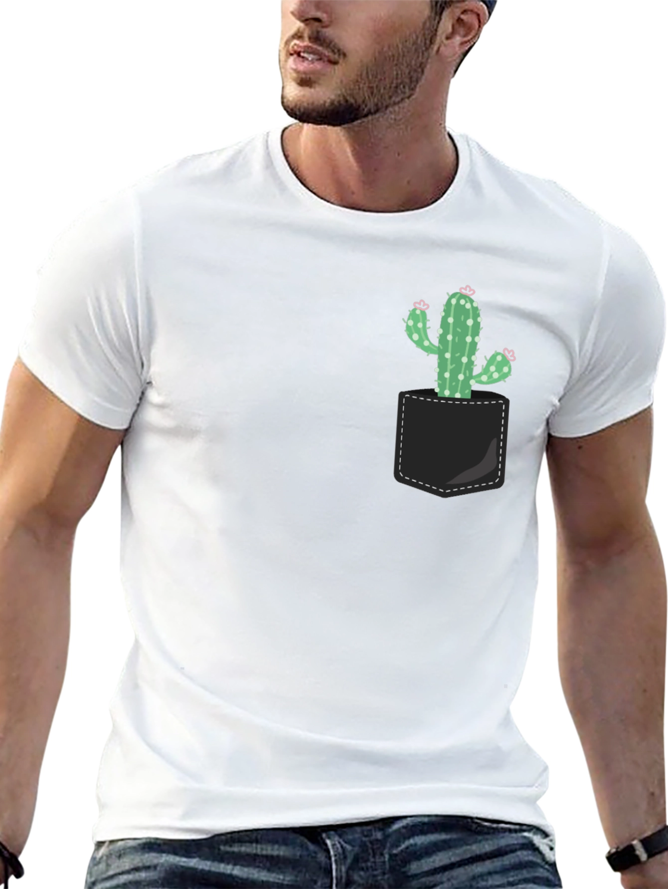 Cactus Pocket T-Shirt - Trendy Graphic Tee