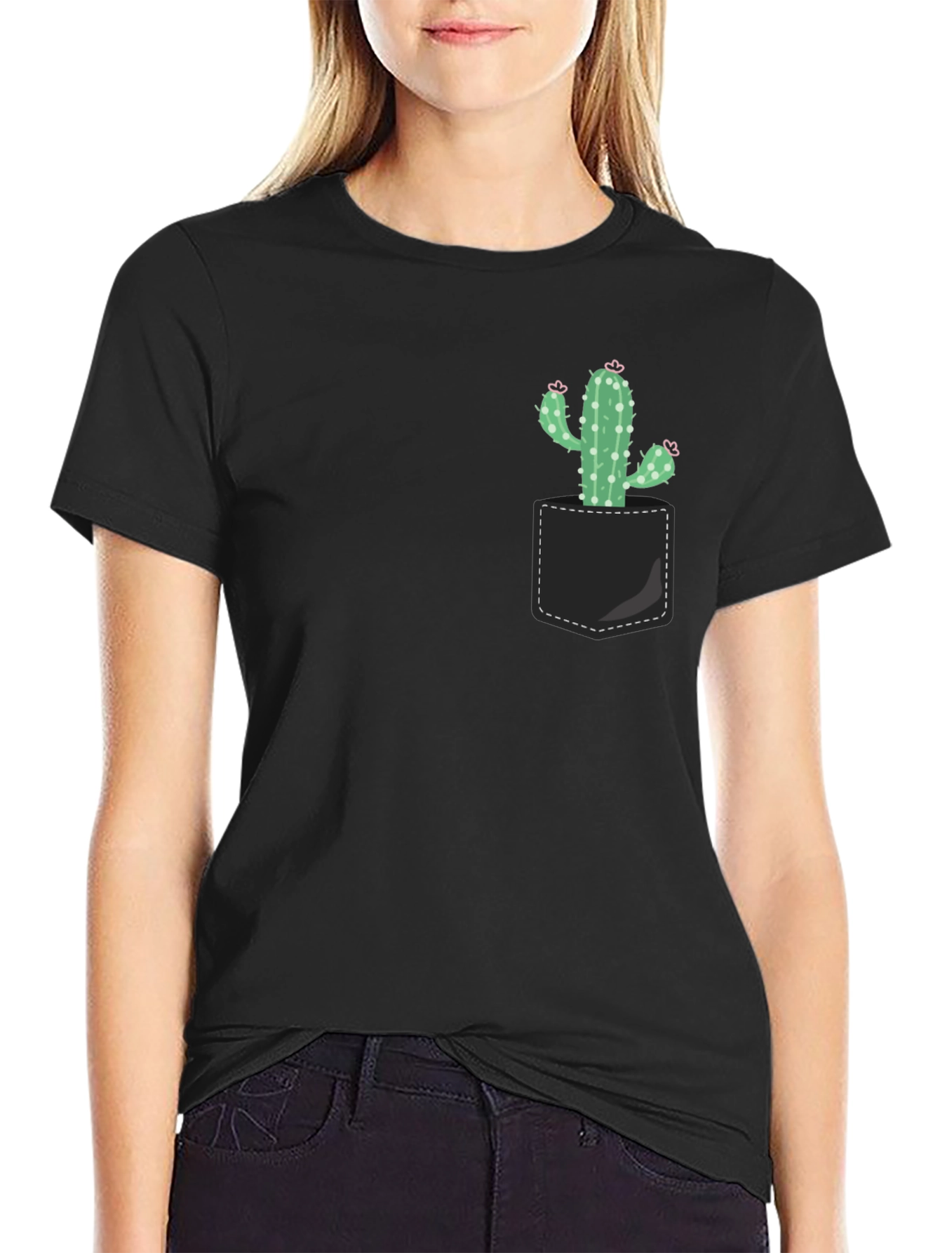 Cactus Pocket T-Shirt - Trendy Graphic Tee