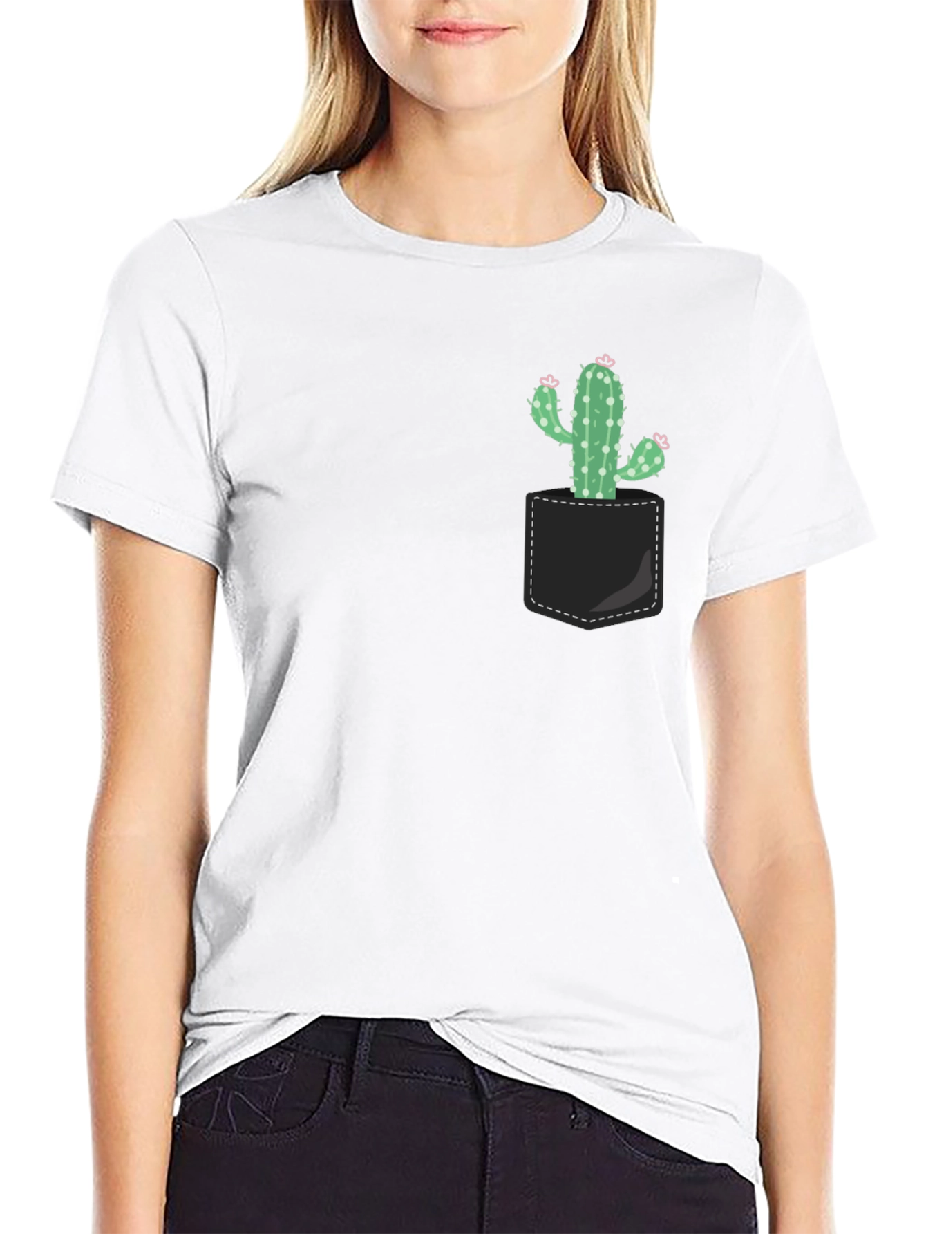 Cactus Pocket T-Shirt - Trendy Graphic Tee