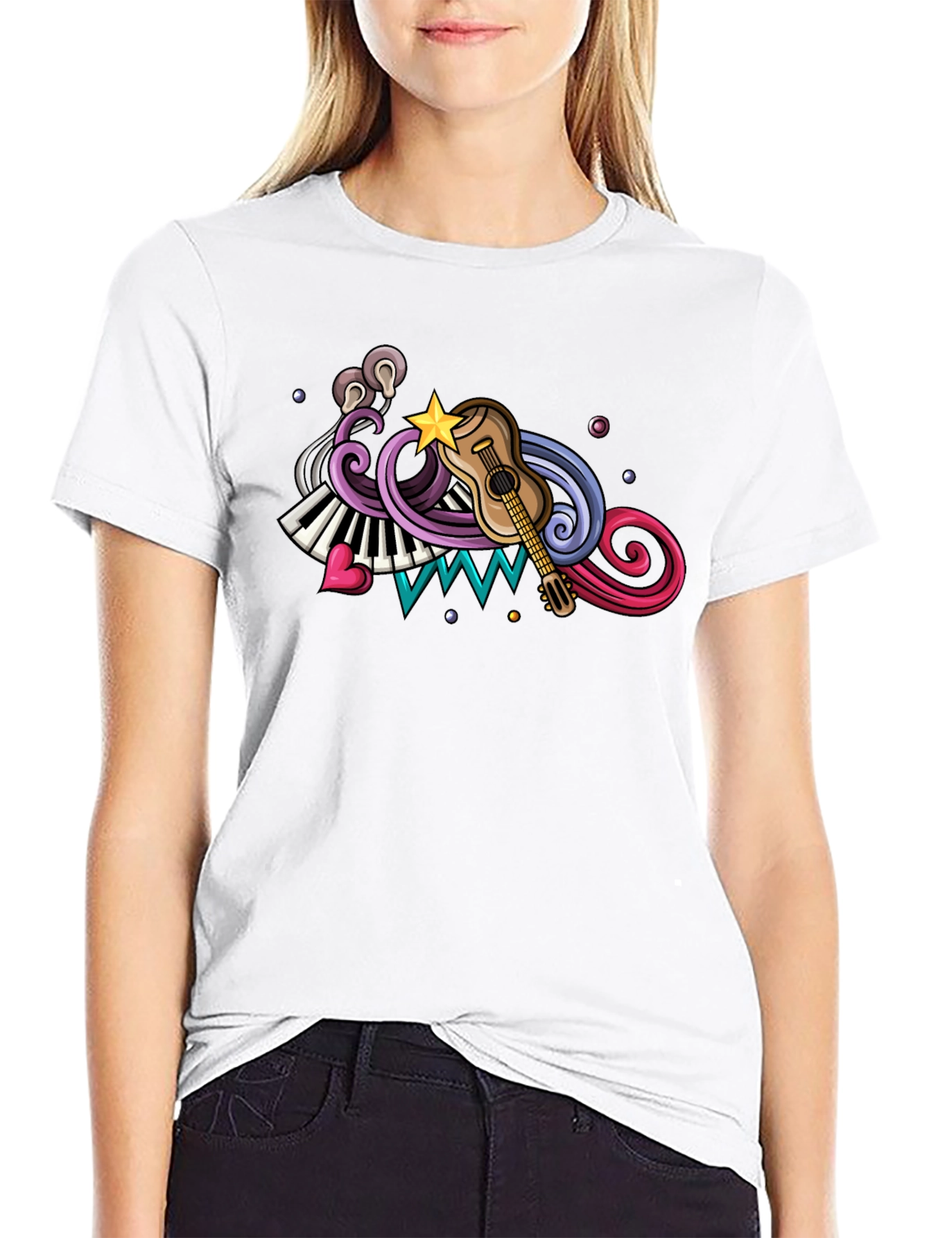 Music Inspired Graphic Tee - Black