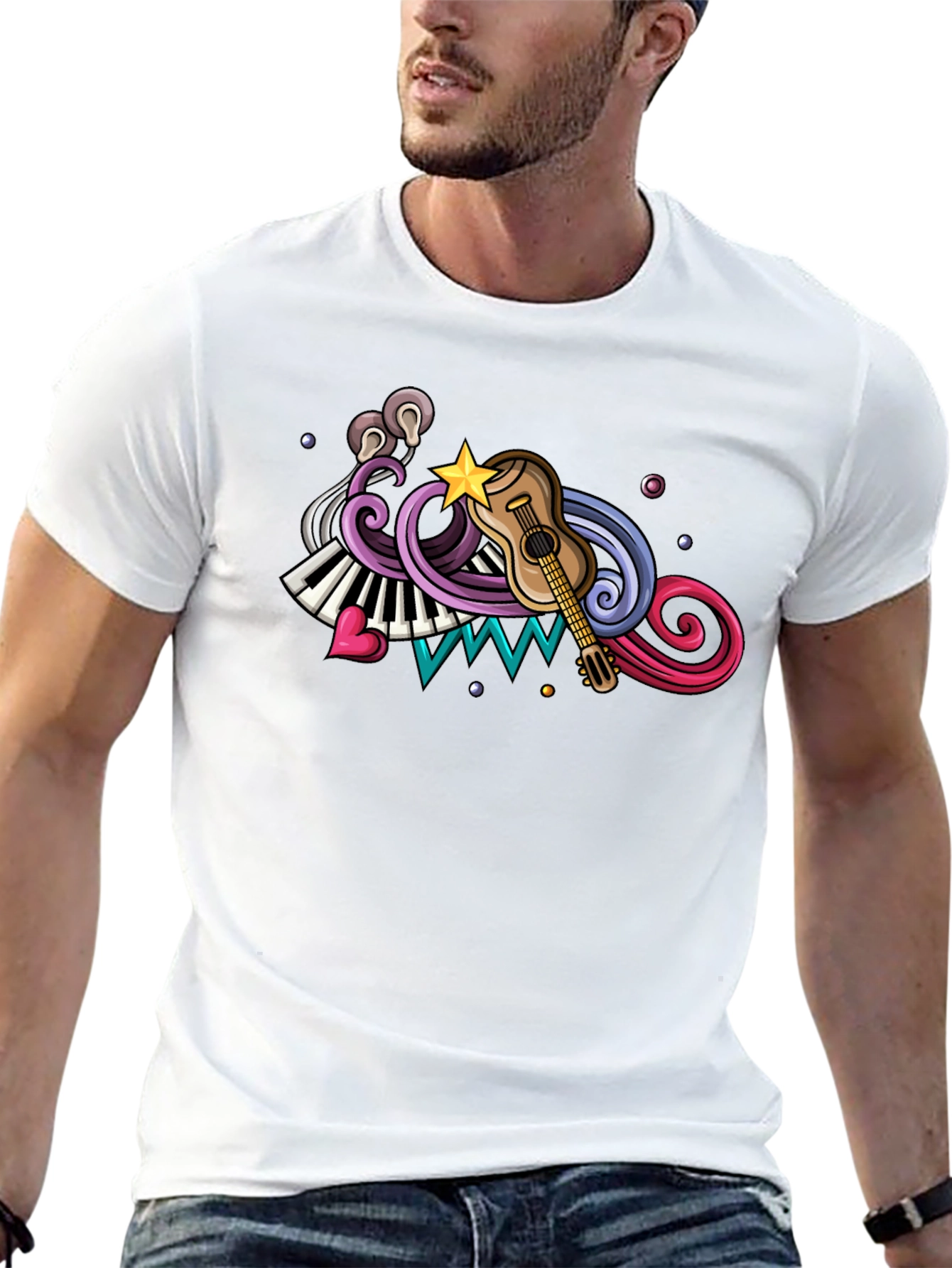 Music Inspired Graphic Tee - Black
