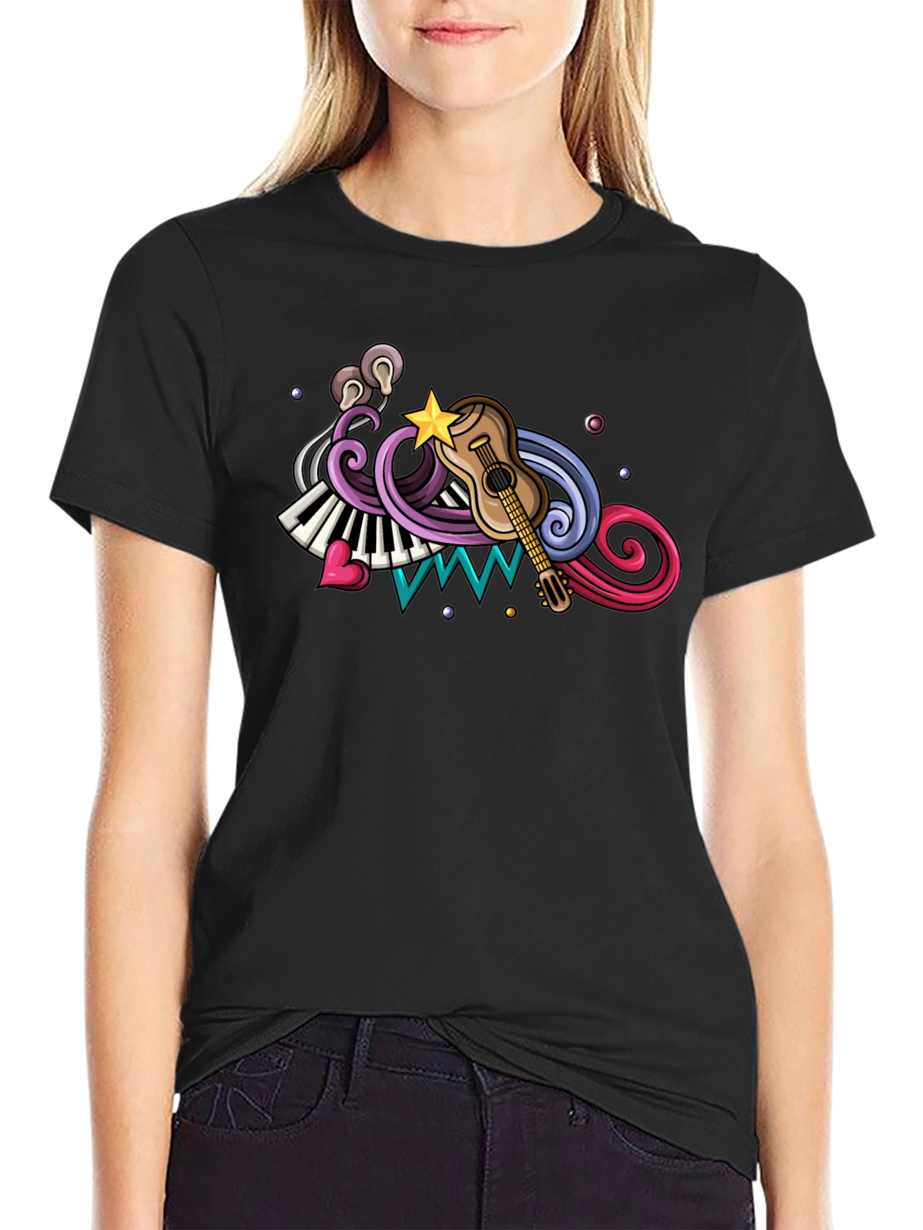 Music Inspired Graphic Tee - Black