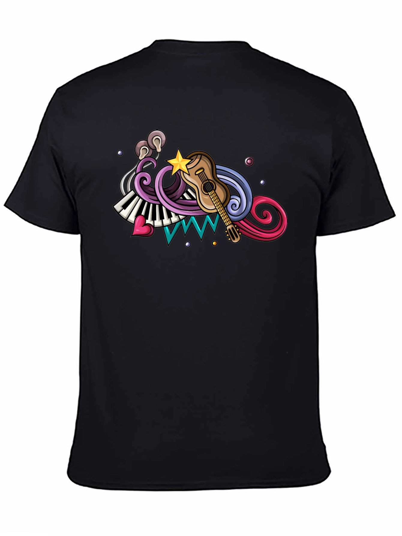 Music Inspired Graphic Tee - Black
