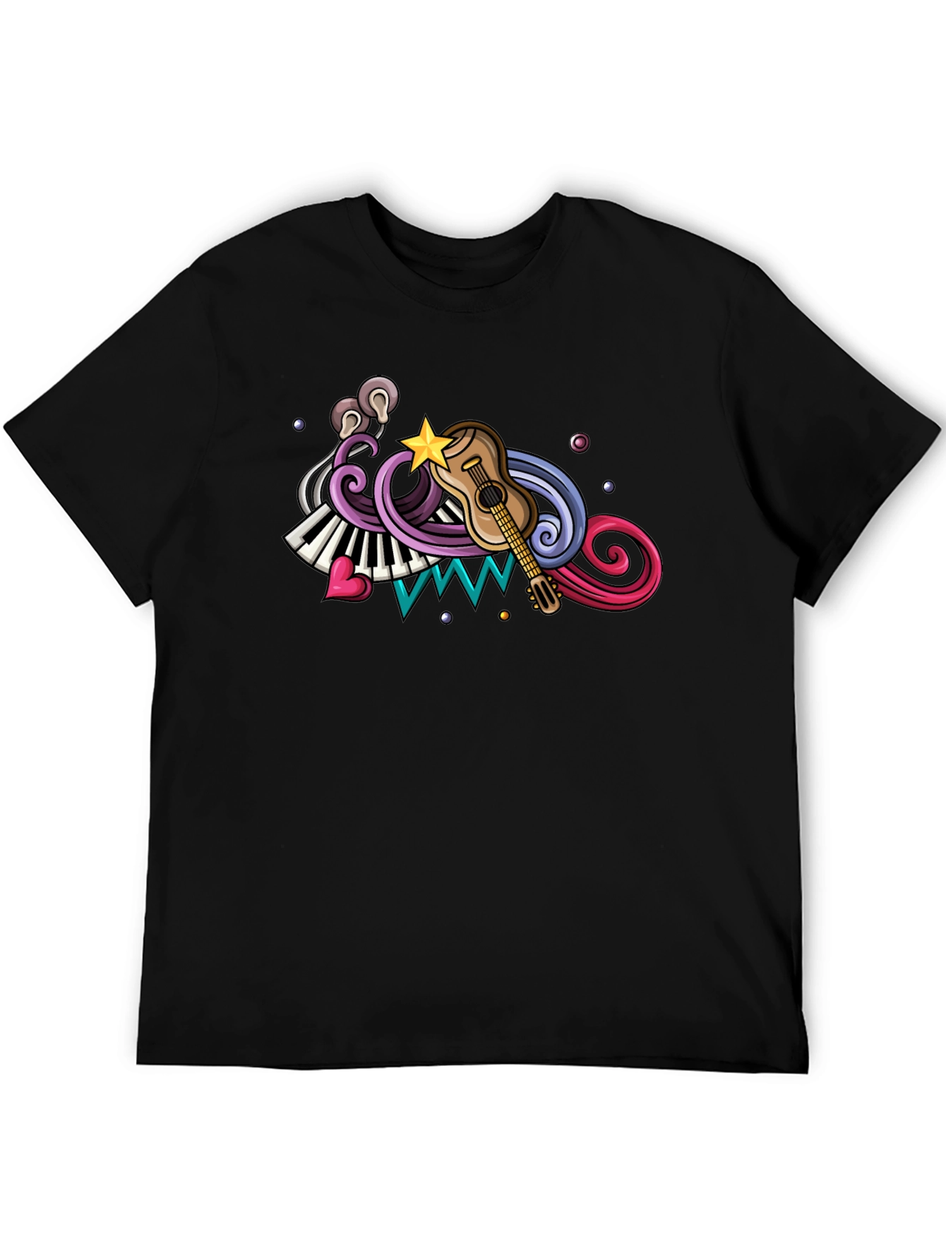 Music Inspired Graphic Tee - Black