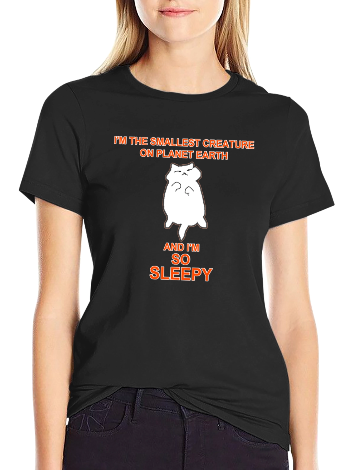 Smallest Creature So Sleepy Black Tee