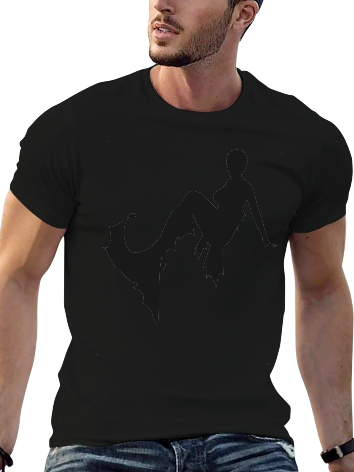 Mystic Mermaid Graphic Tee - Black Cotton T-Shirt