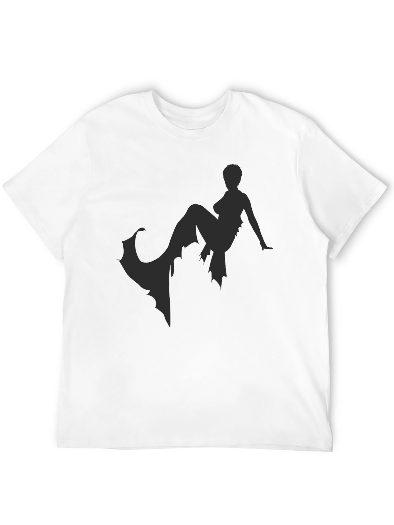 Mystic Mermaid Graphic Tee - Black Cotton T-Shirt
