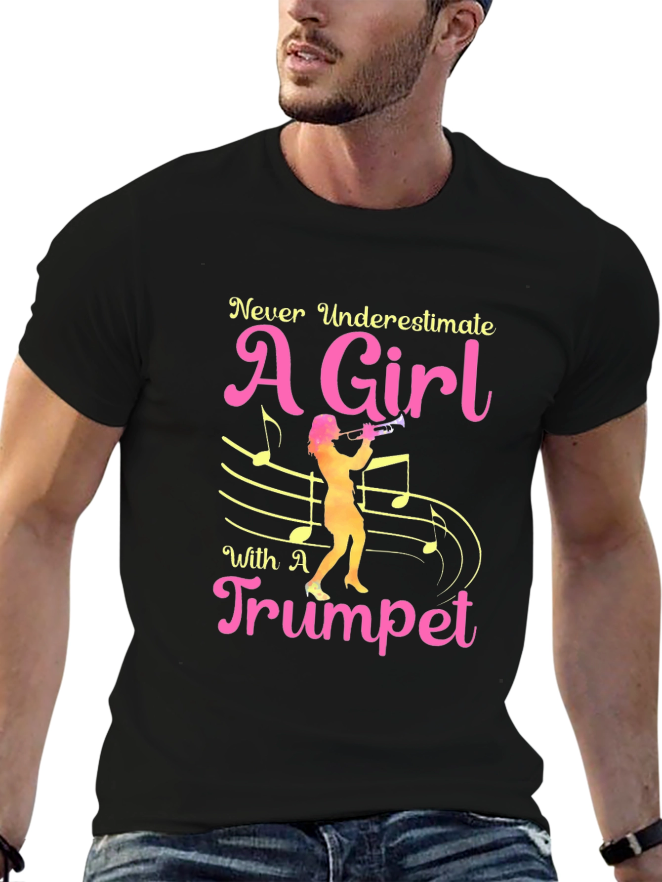 Never Underestimate a Girl with a Trumpet T-Shirt