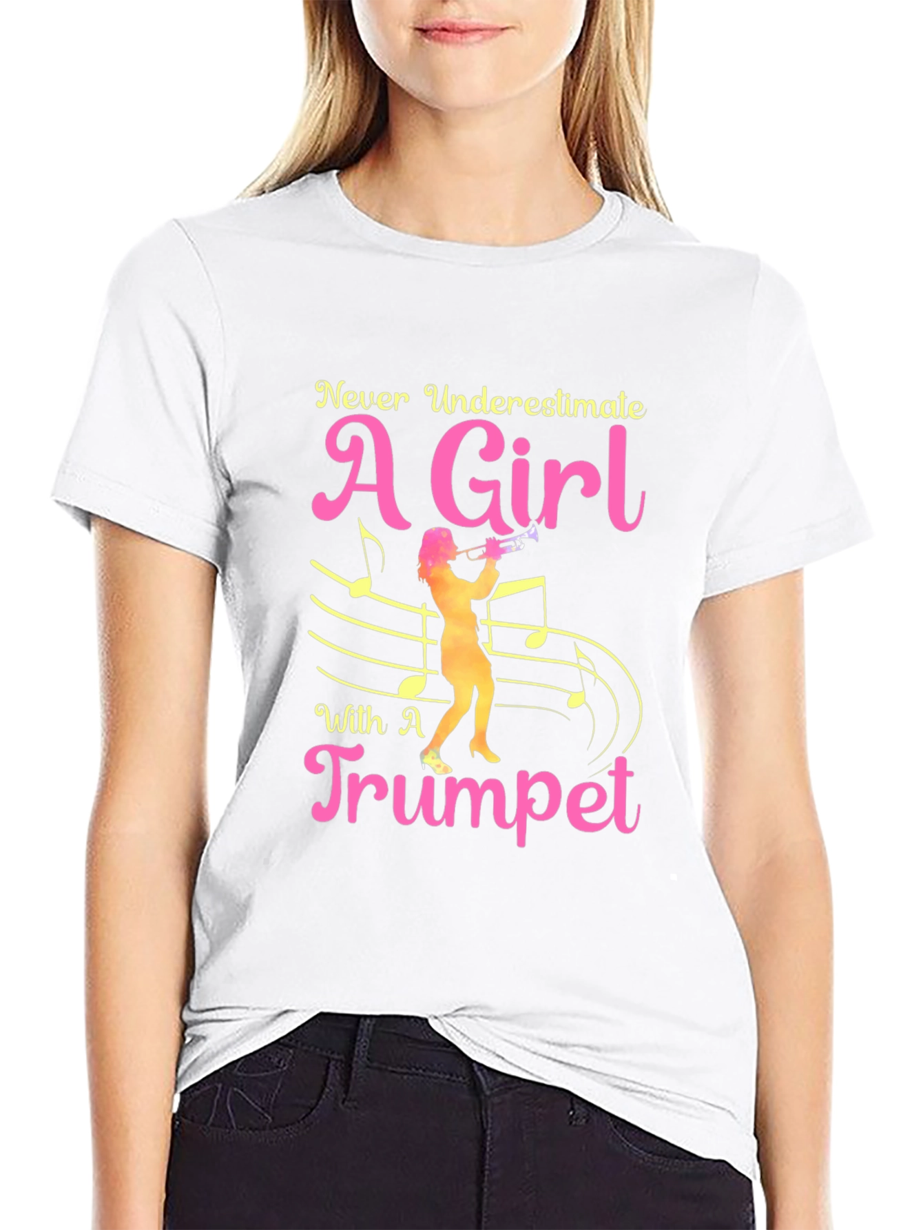 Never Underestimate a Girl with a Trumpet T-Shirt