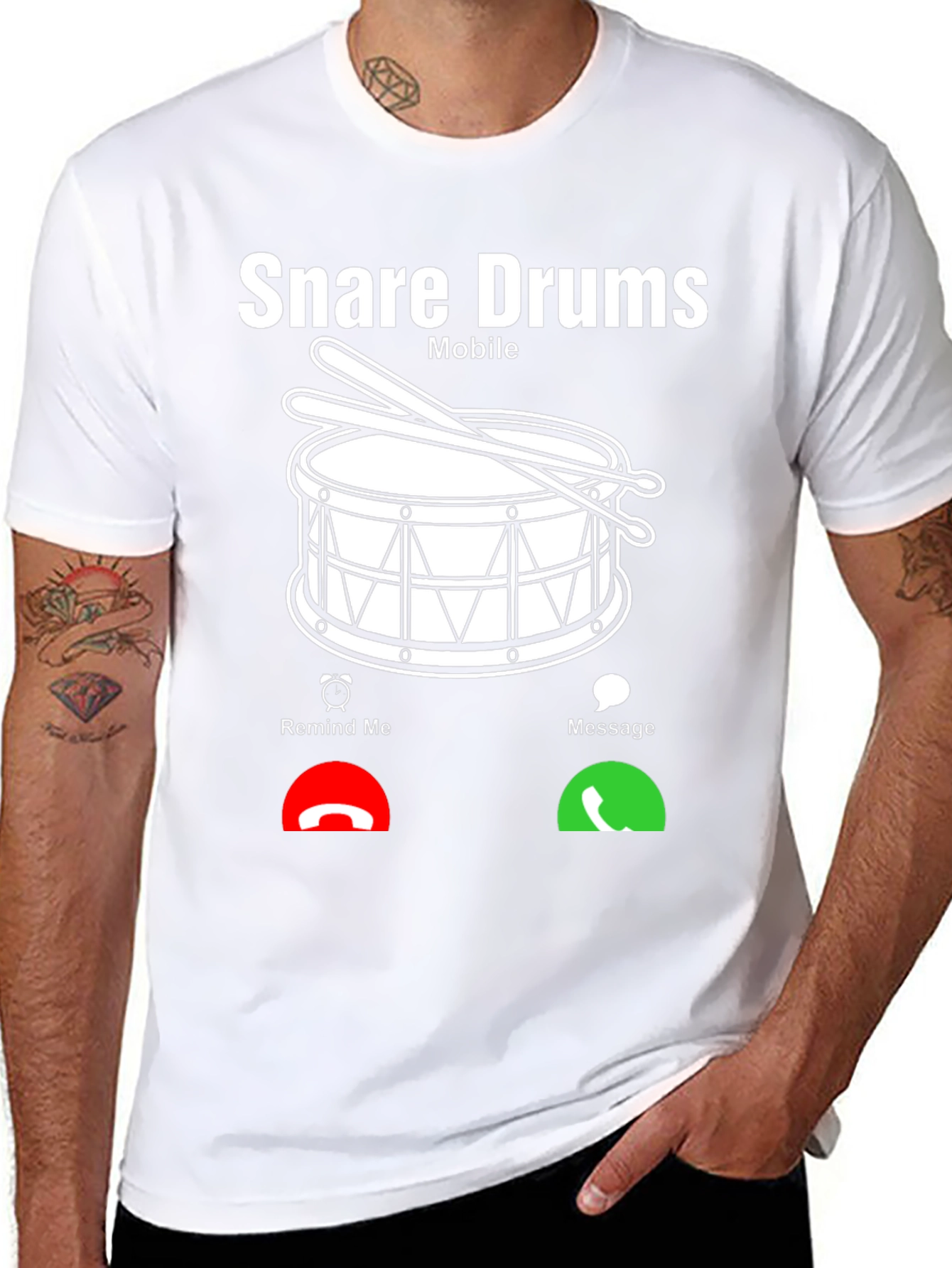 Snare Drums Mobile Incoming Call Black T-Shirt