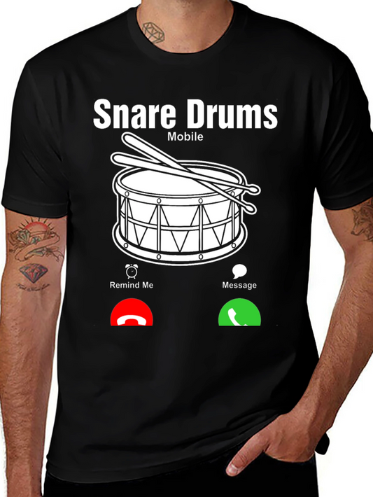 Snare Drums Mobile Incoming Call Black T-Shirt