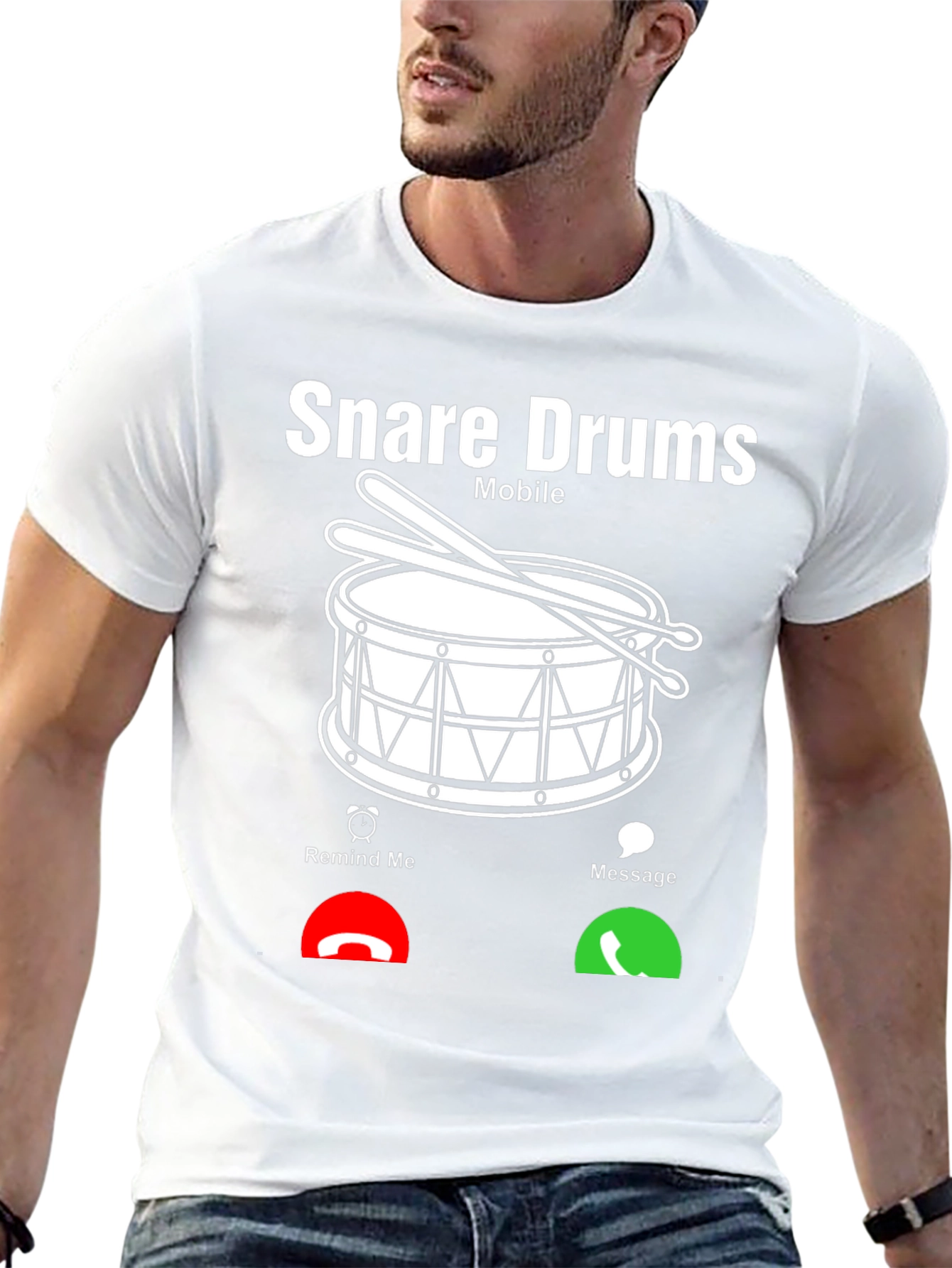 Snare Drums Mobile Incoming Call Black T-Shirt