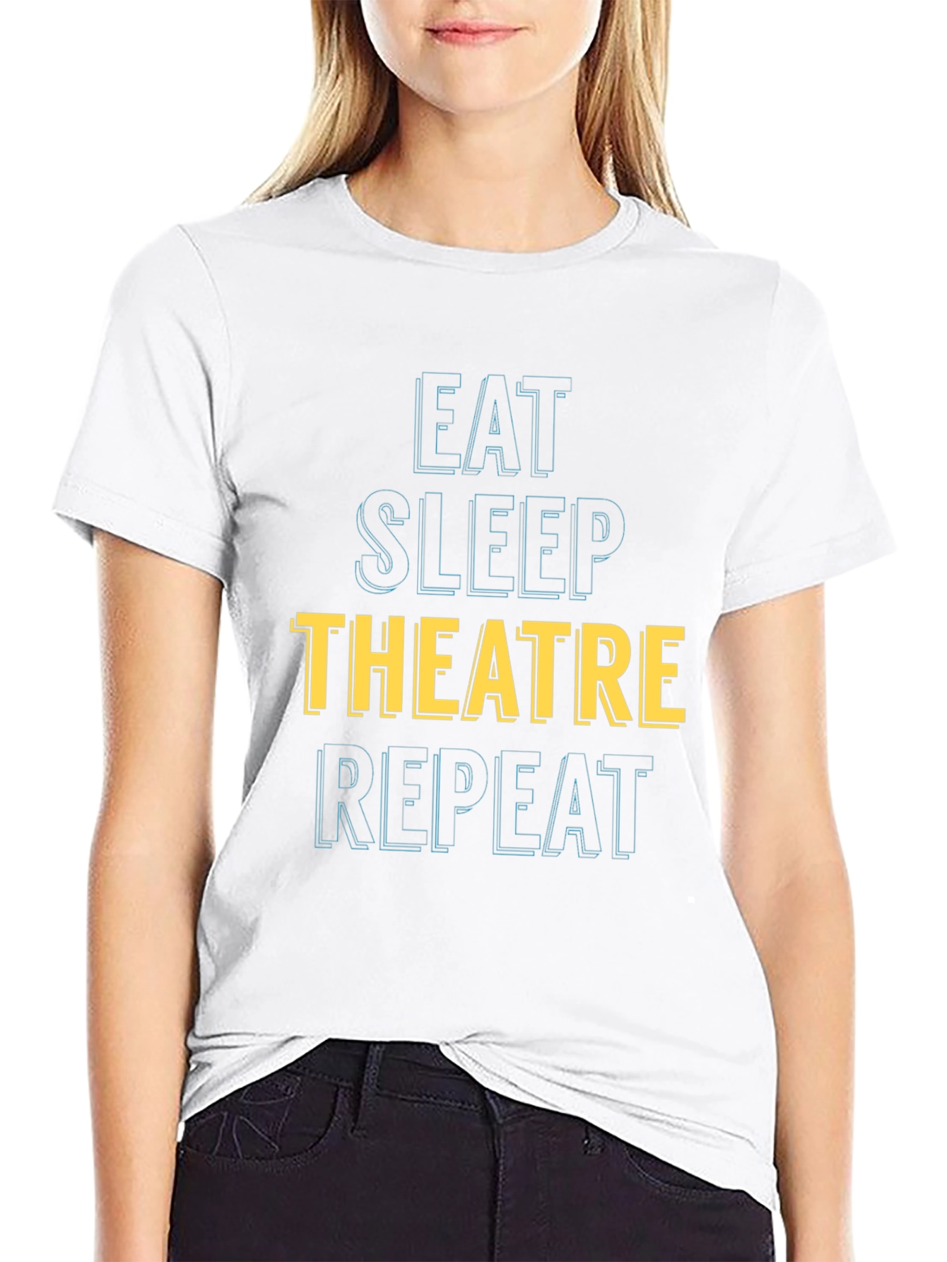 Eat Sleep Theatre Repeat Graphic T-Shirt