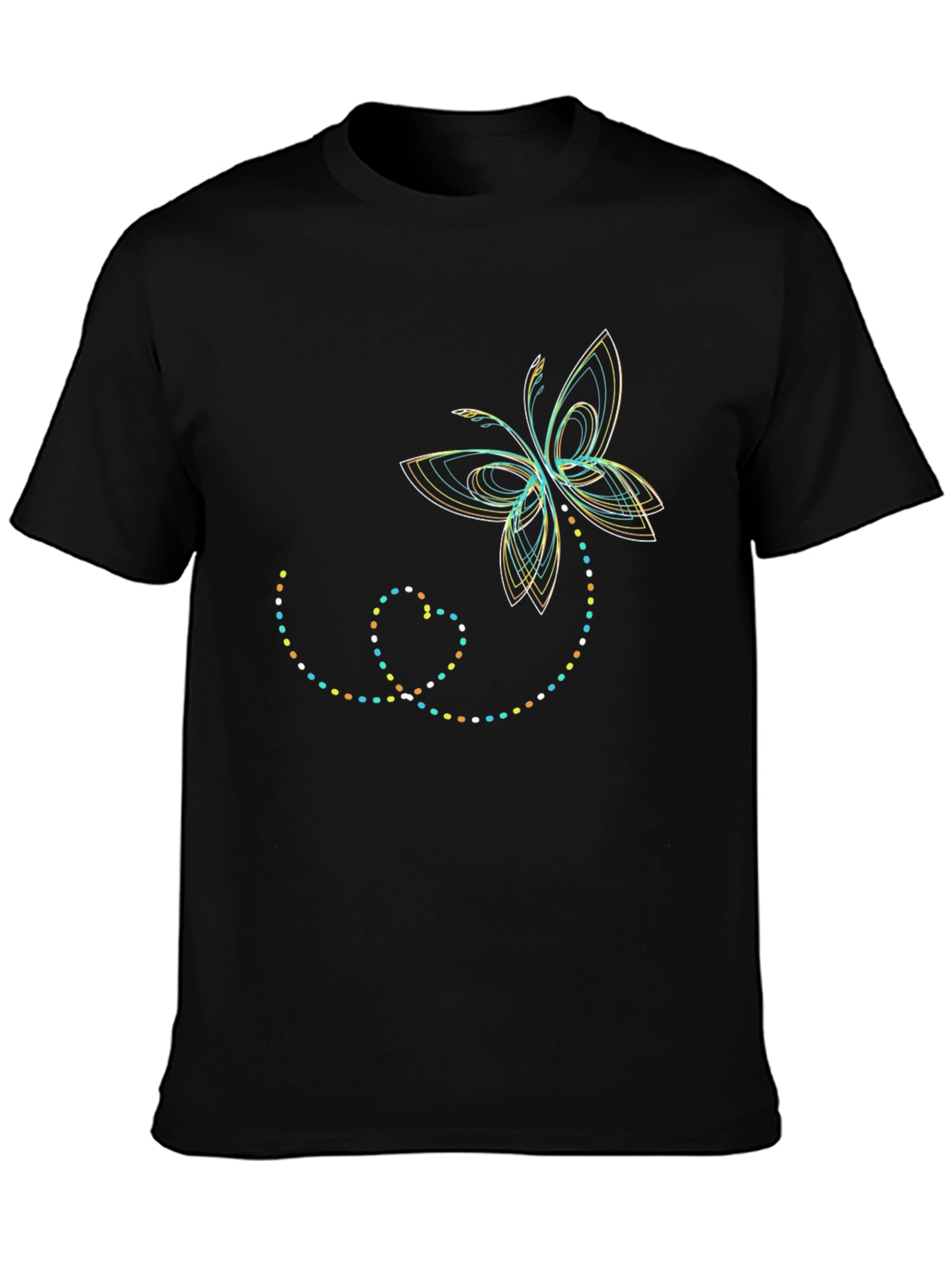 Abstract Butterfly Graphic Tee - Stylish Casual Wear