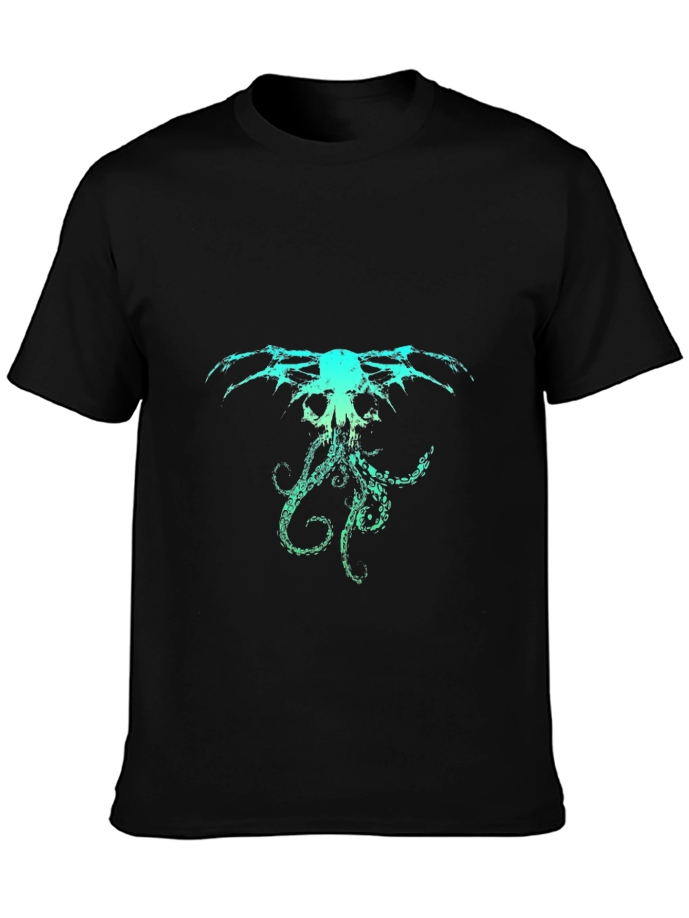 Grunge Cthulhu Graphic Black T-Shirt