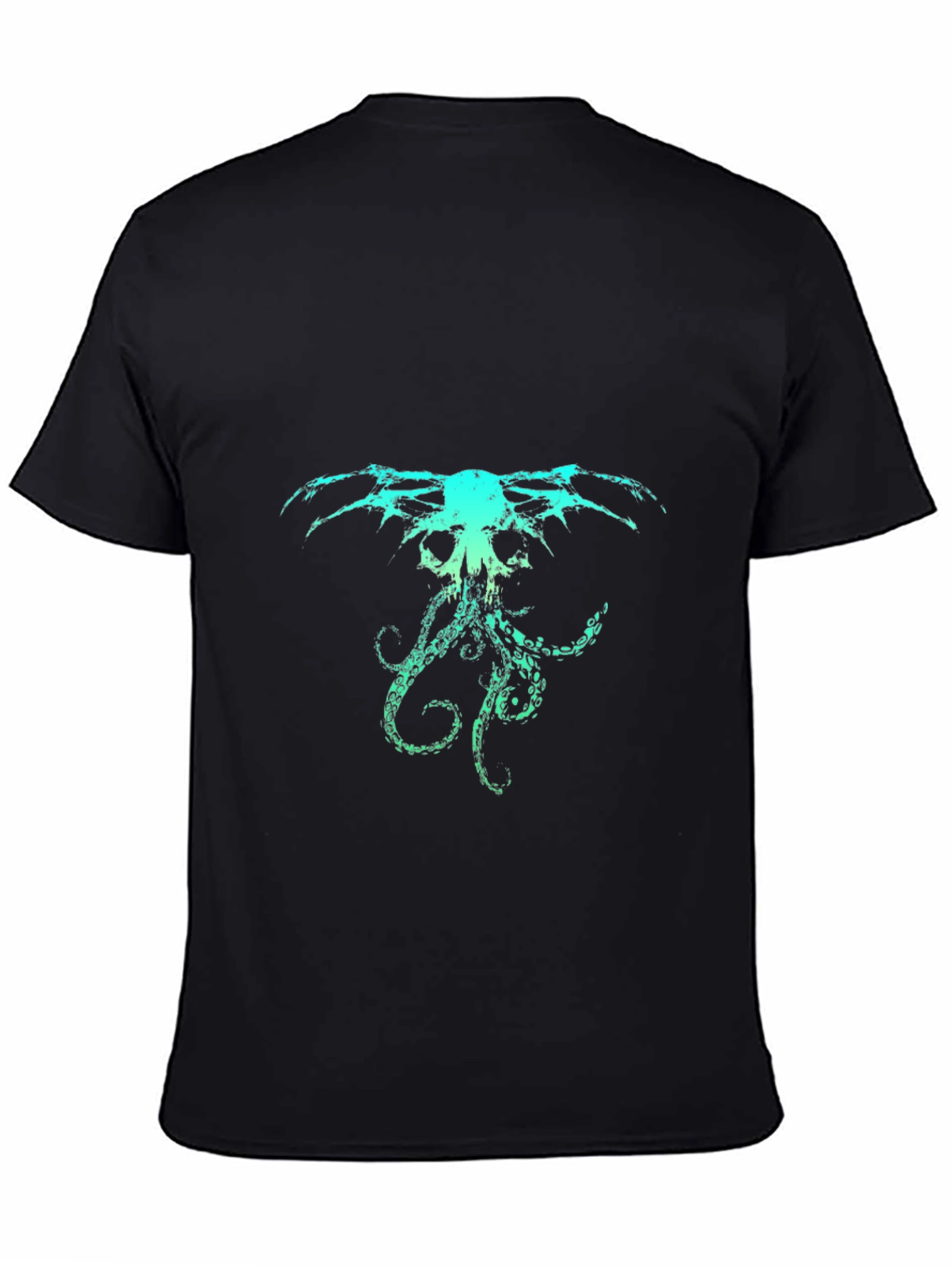 Grunge Cthulhu Graphic Black T-Shirt