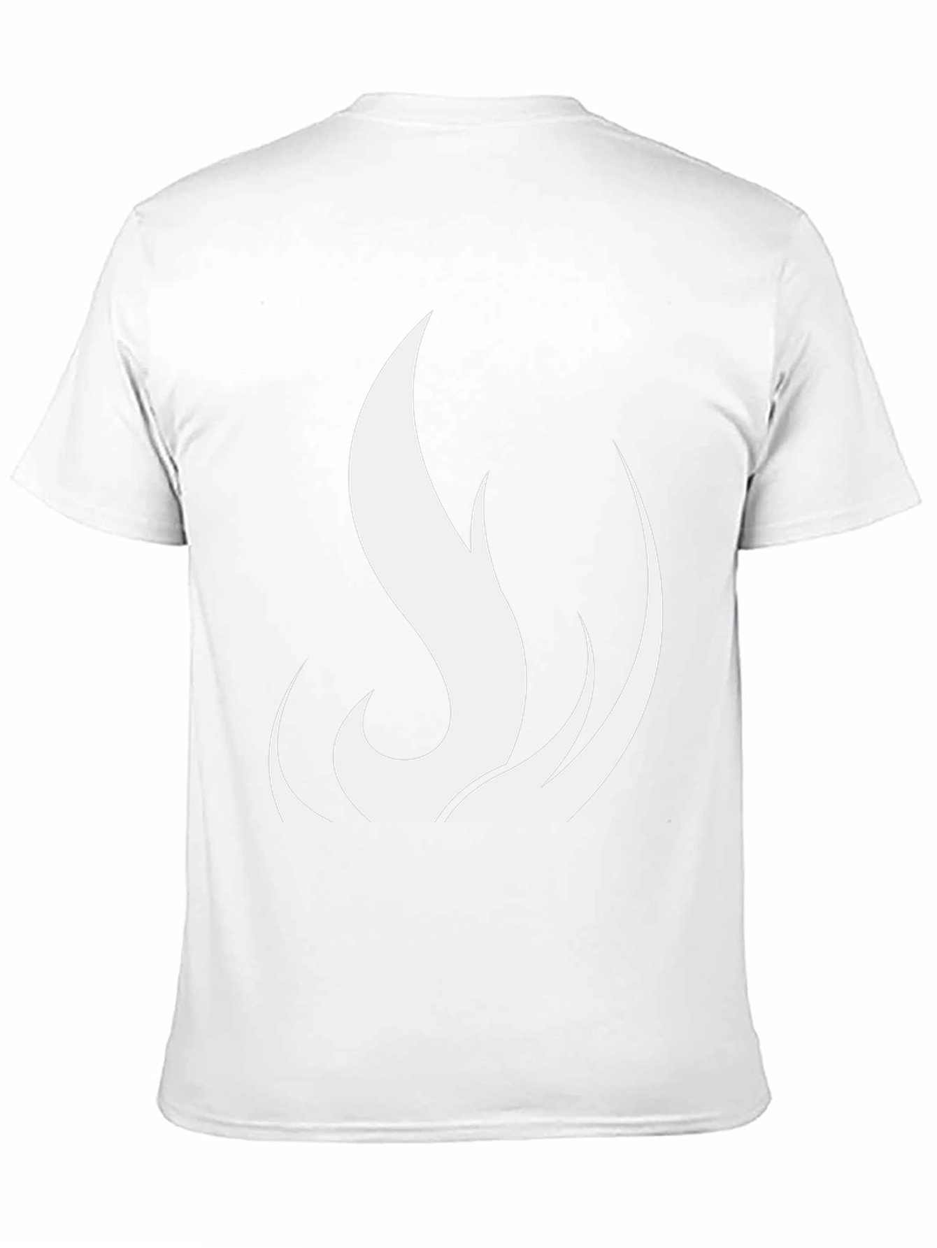 Black T-Shirt with White Flame Design