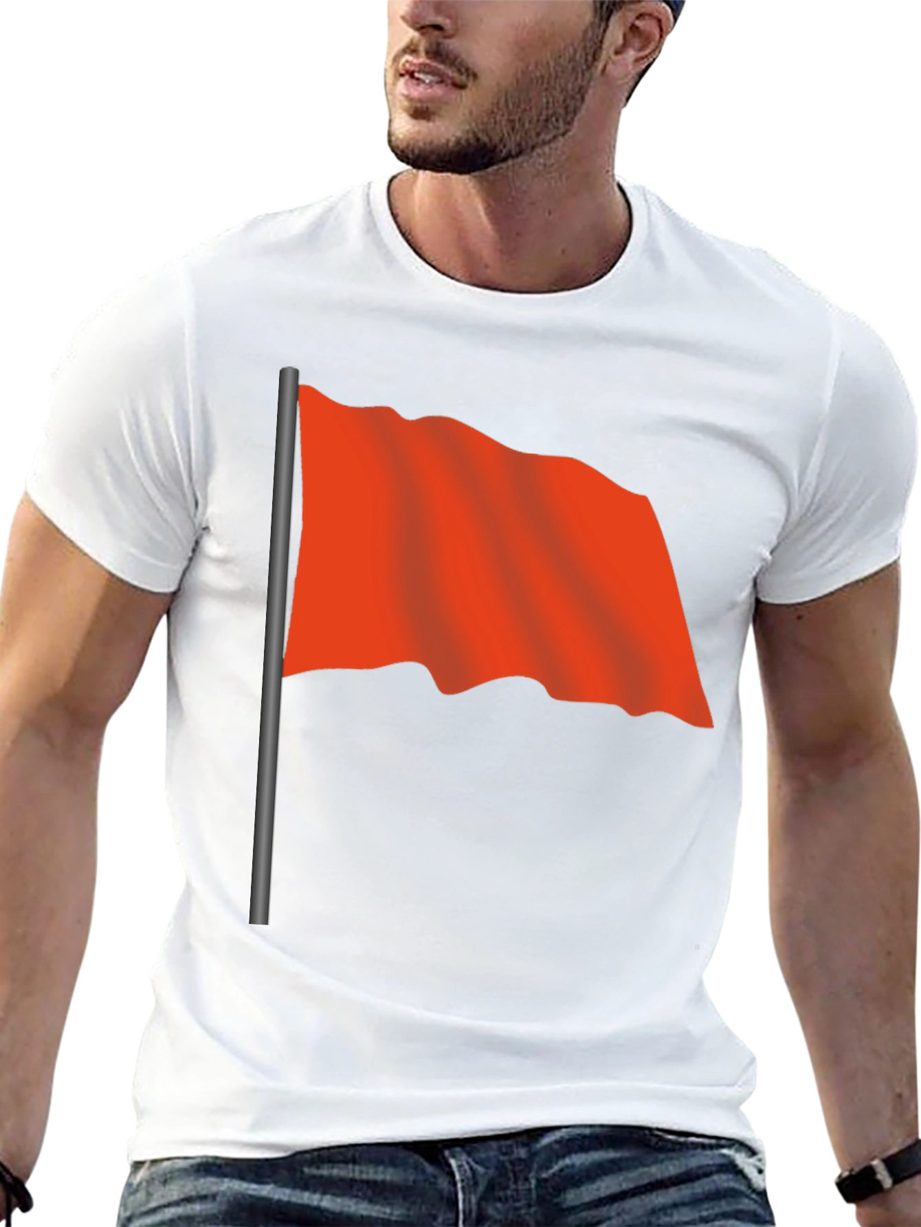 Red Flag Black T-Shirt
