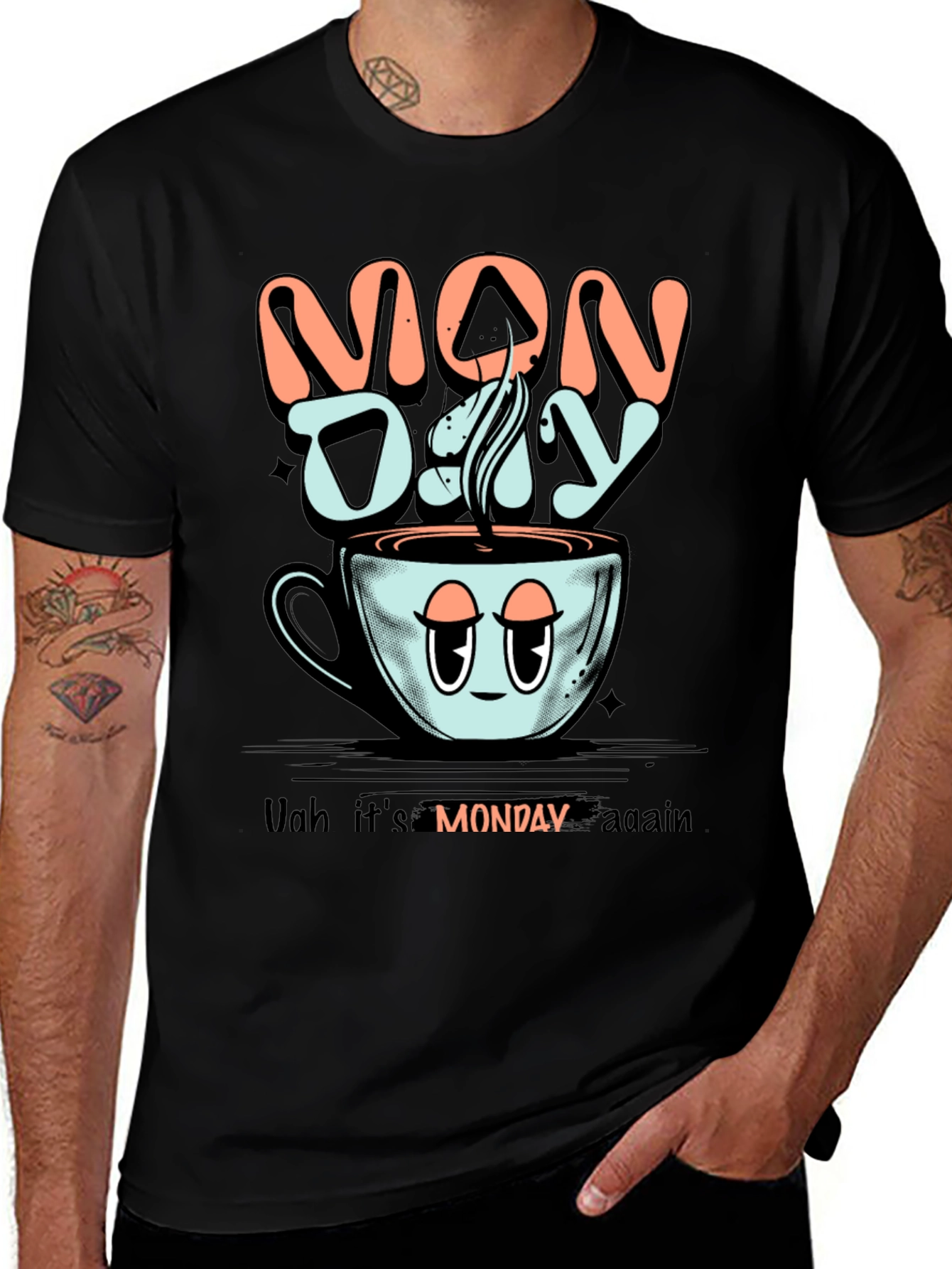 Monday Coffee Graphic Tee - Funny Lazy Monday Shirt