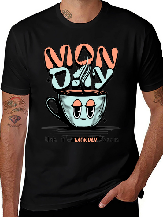 Monday Coffee Graphic Tee - Funny Lazy Monday Shirt